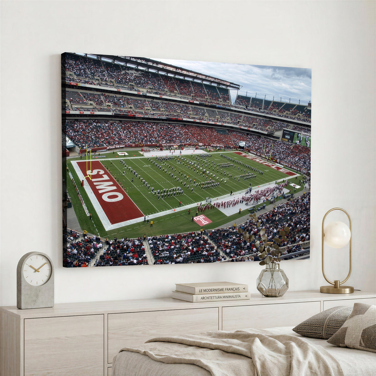 15310-PAN-FL-20X10 - The Temple University Owls Athletics Team Print - Philadelphia Lincoln Financial Field Stadium Wall