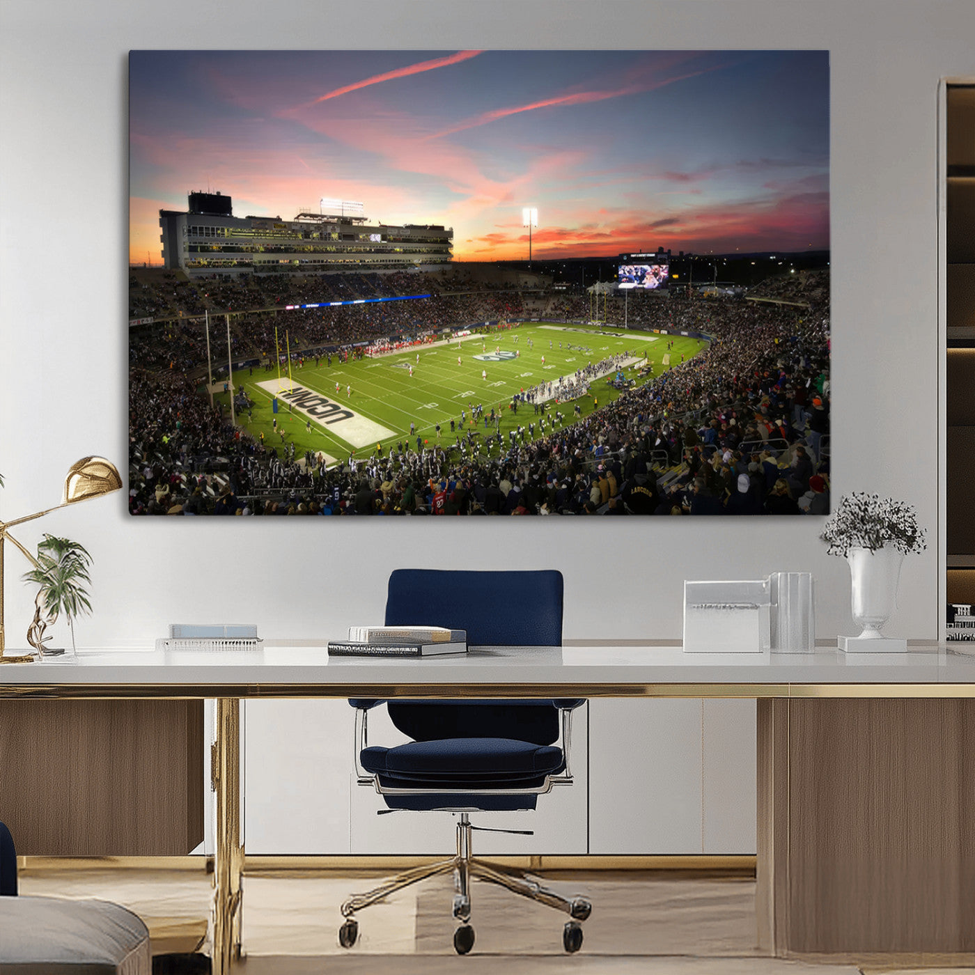 MGV-CV-36X24 - The University of Connecticut UCONN Huskies Football Team Print - East Hartford Pratt & Whitney