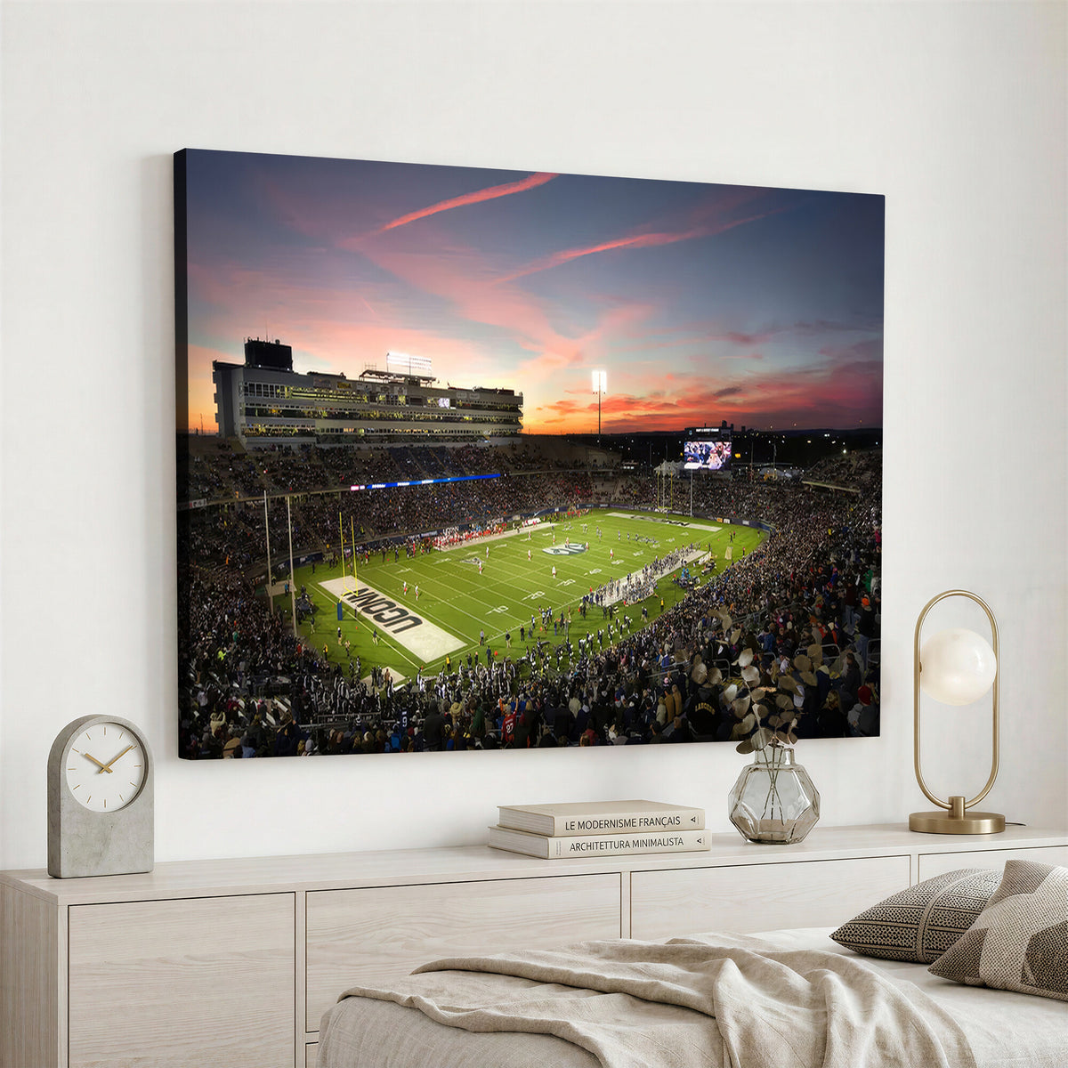 64416-MGV-CV-36X24 - The University of Connecticut UCONN Huskies Football Team Print, Framed and Ready to Hang