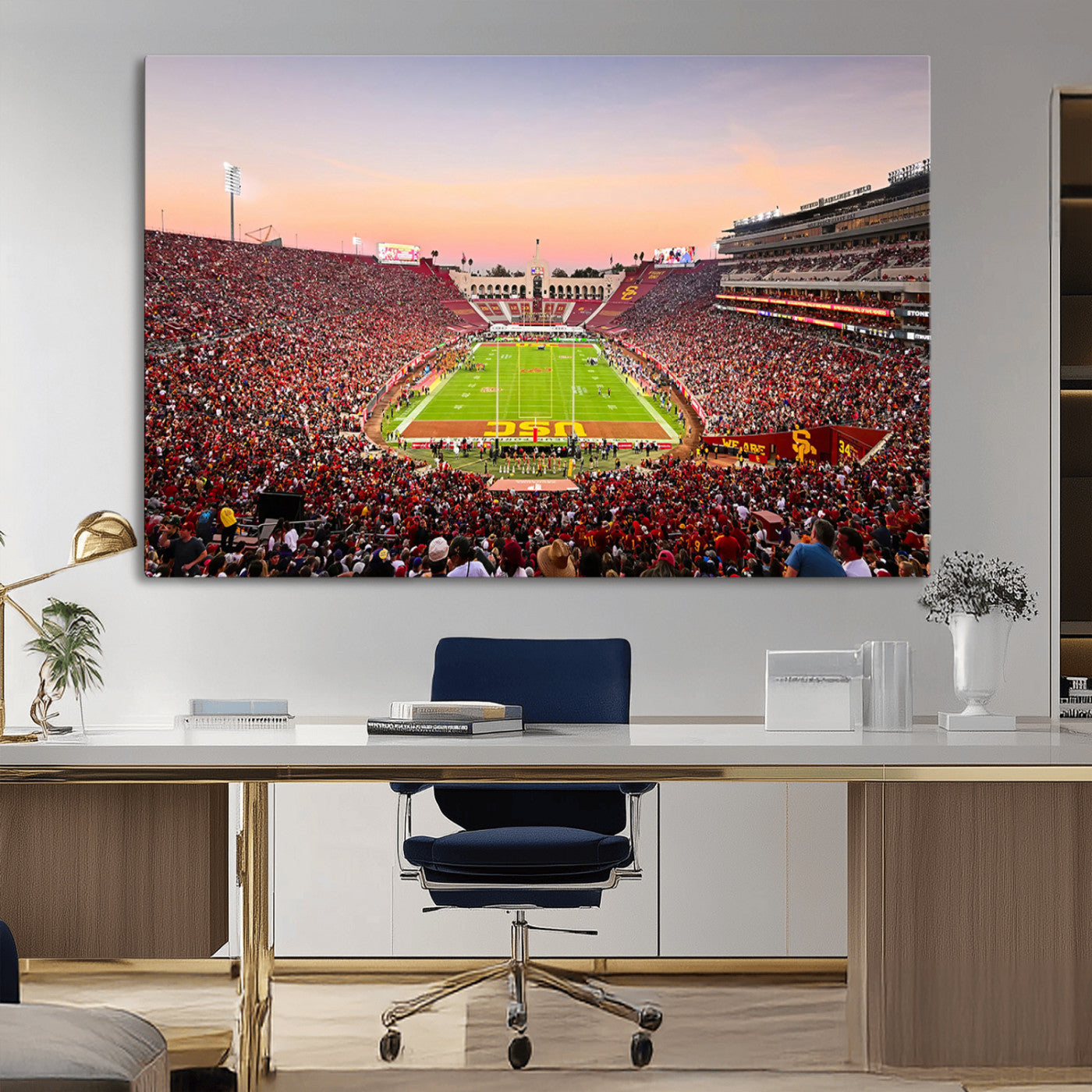 MGV-CV-36X24 - The University of Southern California USC Trojans Football Team Print - Los Angeles Memorial