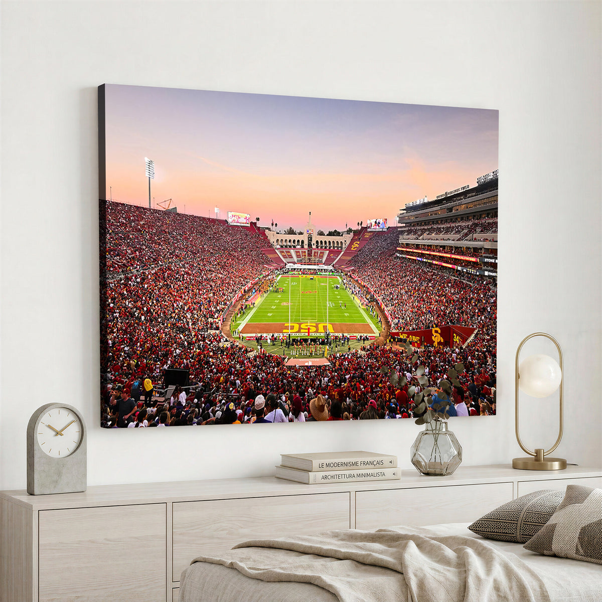 39904-MGV-CV-36X24 - The University of Southern California USC Trojans Football Team Print, Home Bar Wall Decor