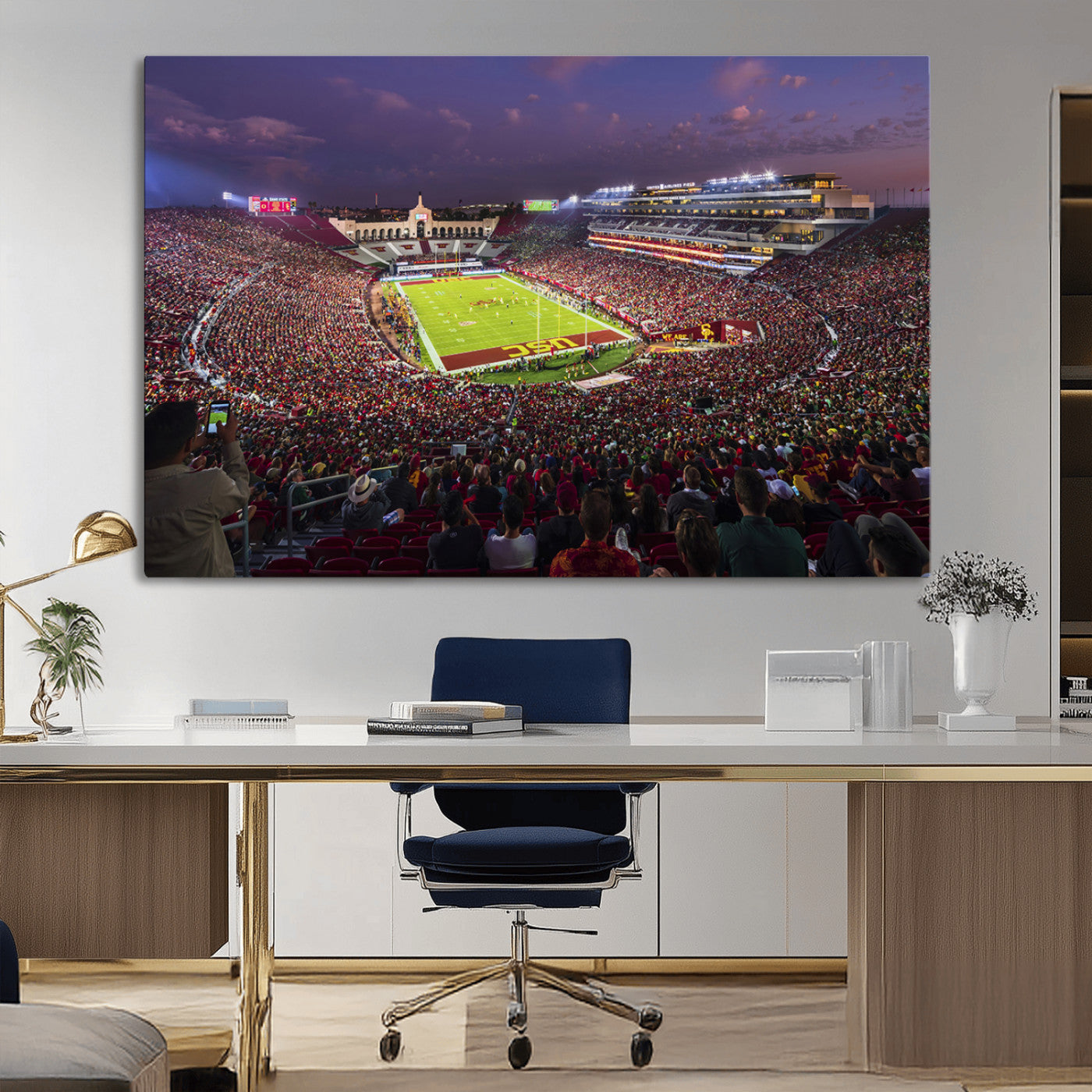 MGV-CV-36X24 - The University of Southern California USC Trojans Football Team Print - Los Angeles Memorial