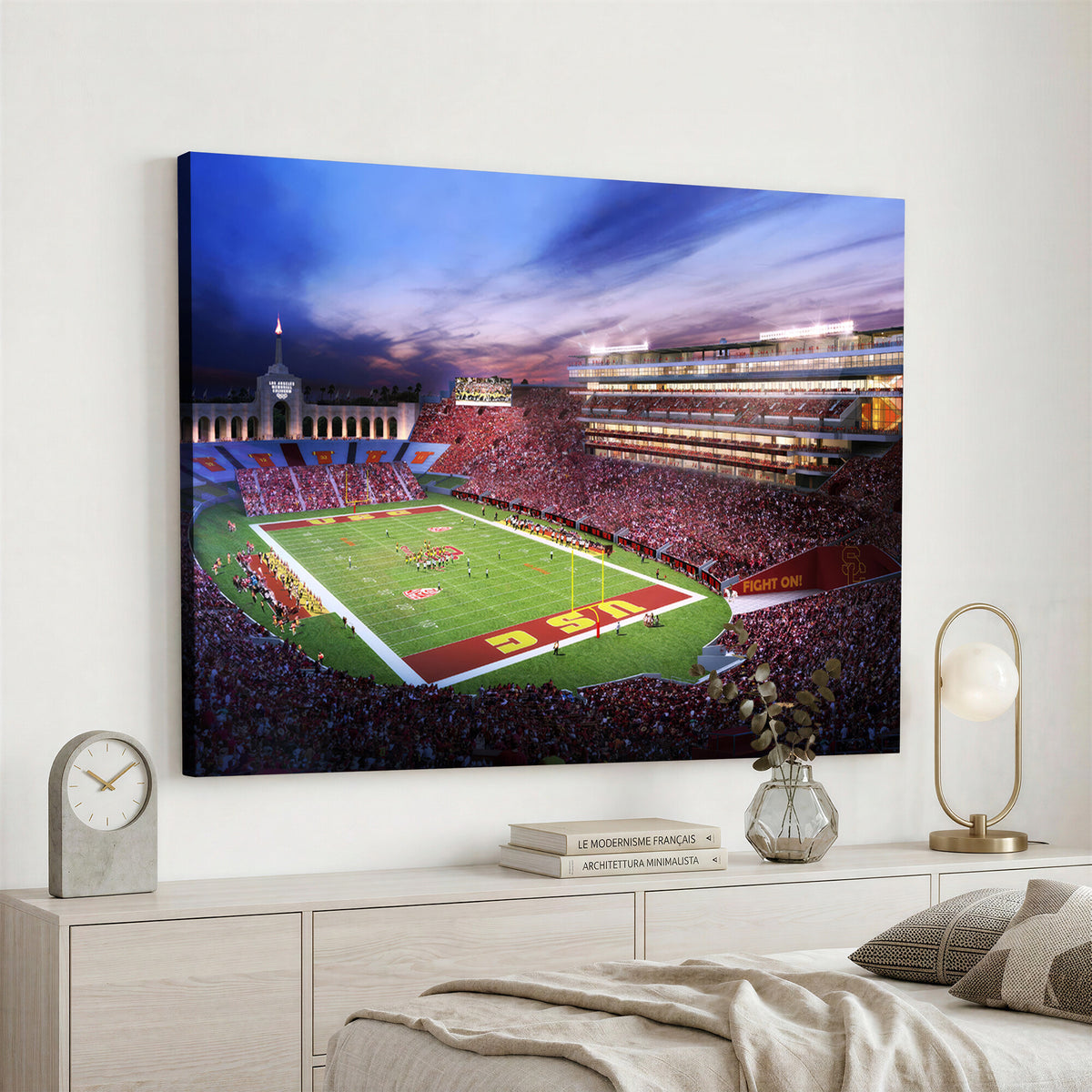 71879-MGV-CV-36X24 - The University of Southern California USC Trojans Football Team Print, Framed and Ready to Hang