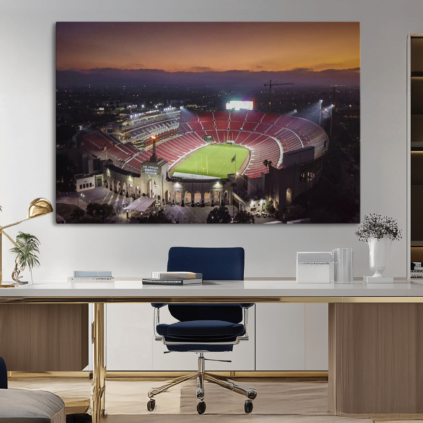 MGV-CV-36X24 - The University of Southern California USC Trojans Football Team Print - Los Angeles Memorial