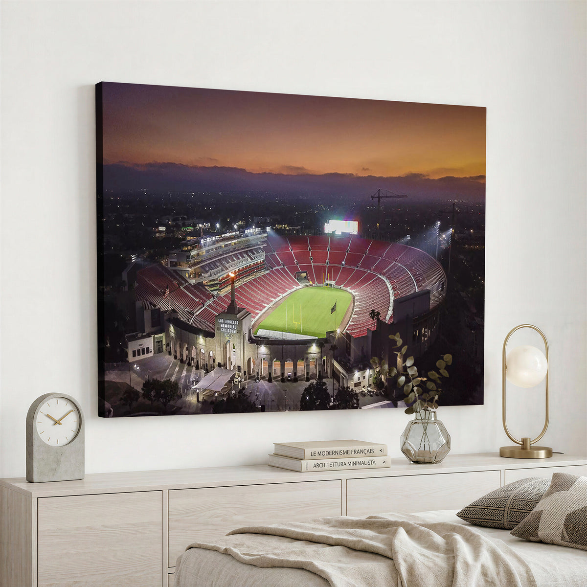 50666-MGV-CV-36X24 - The University of Southern California USC Trojans Football Team Print, Los Angeles Memorial Coliseum