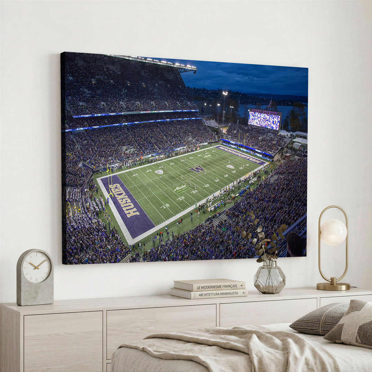 84780-MGV-CV-36X24 - The University of Washington Huskies Football Team Print, Framed and Ready to Hang