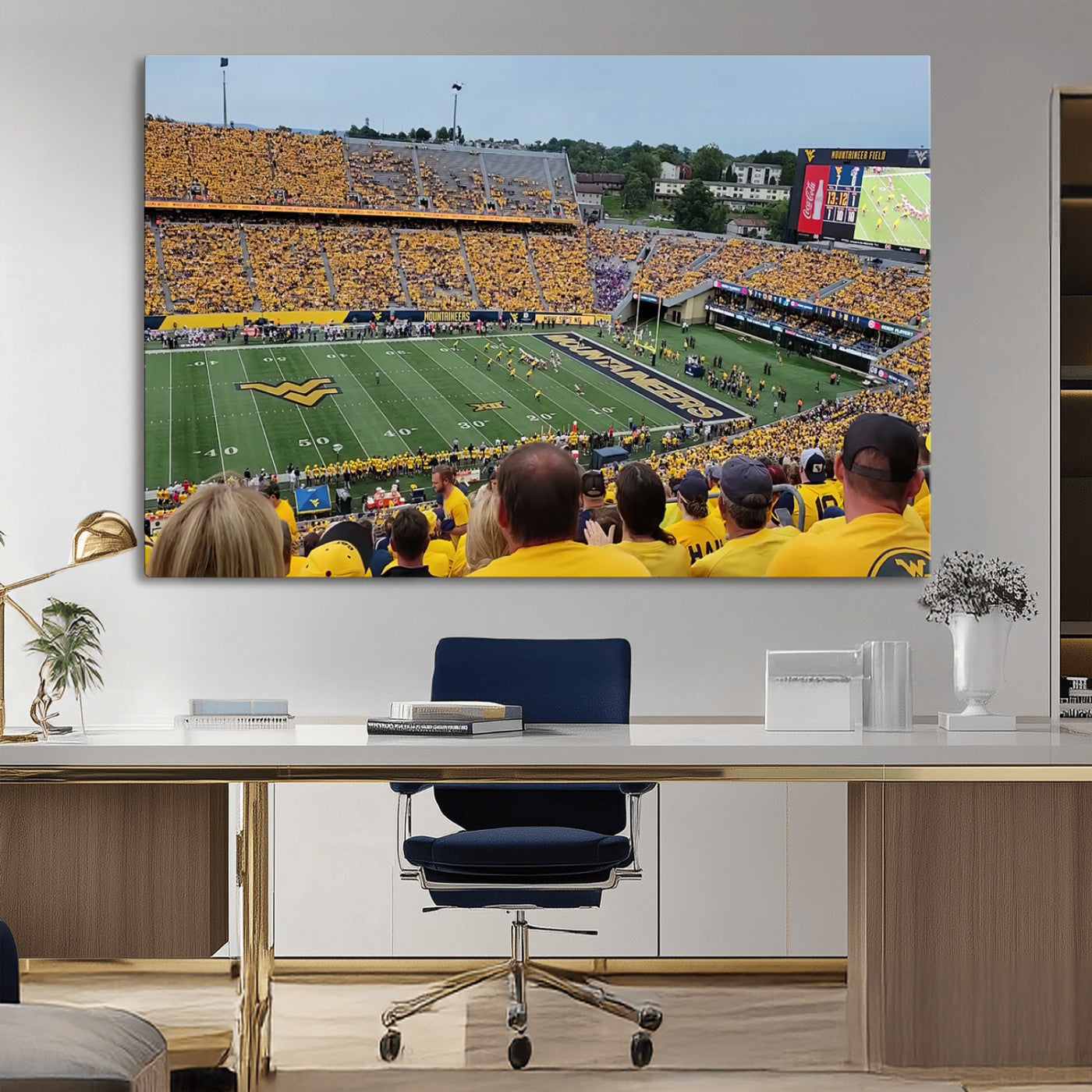 MGV-CV-36X24 - Puskar Stadium Canvas Print Wall Art - Morgantown Print - West Virginia University Mountaineers