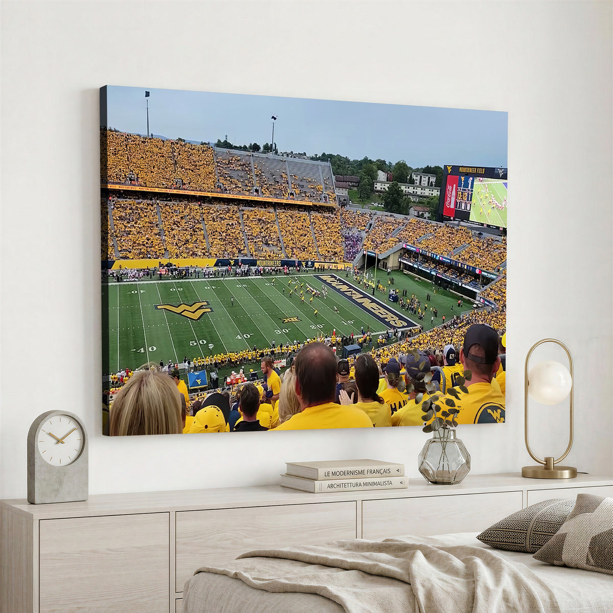 18056-MGV-CV-36X24 - Puskar Stadium Canvas Print Wall Art, Morgantown Print