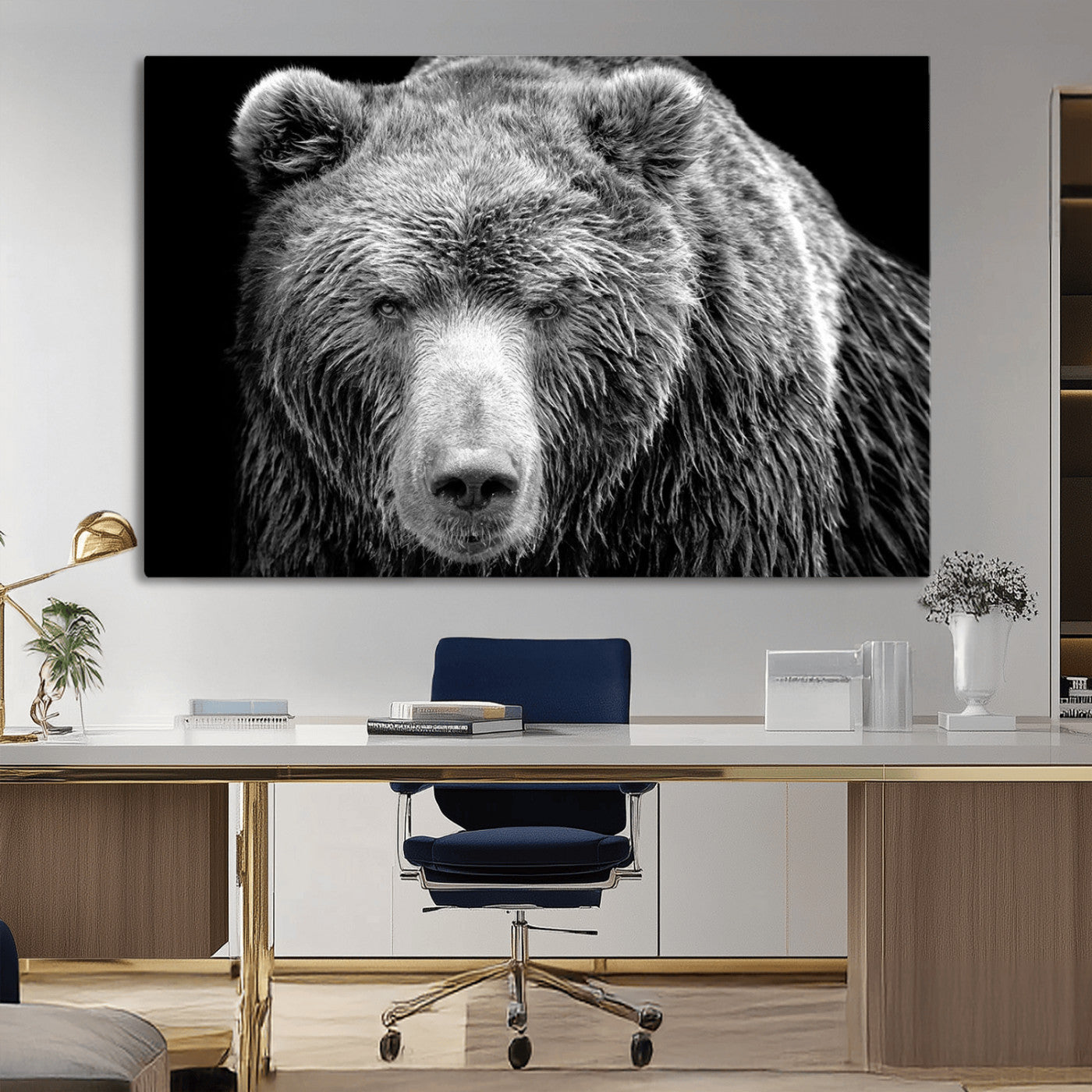 MGV-CV-36X24 - 399 Grizzly Bear Canvas Print | Ready to Hang Wall Art | Rustic Farmhouse & Cabin Decor | Wildlife