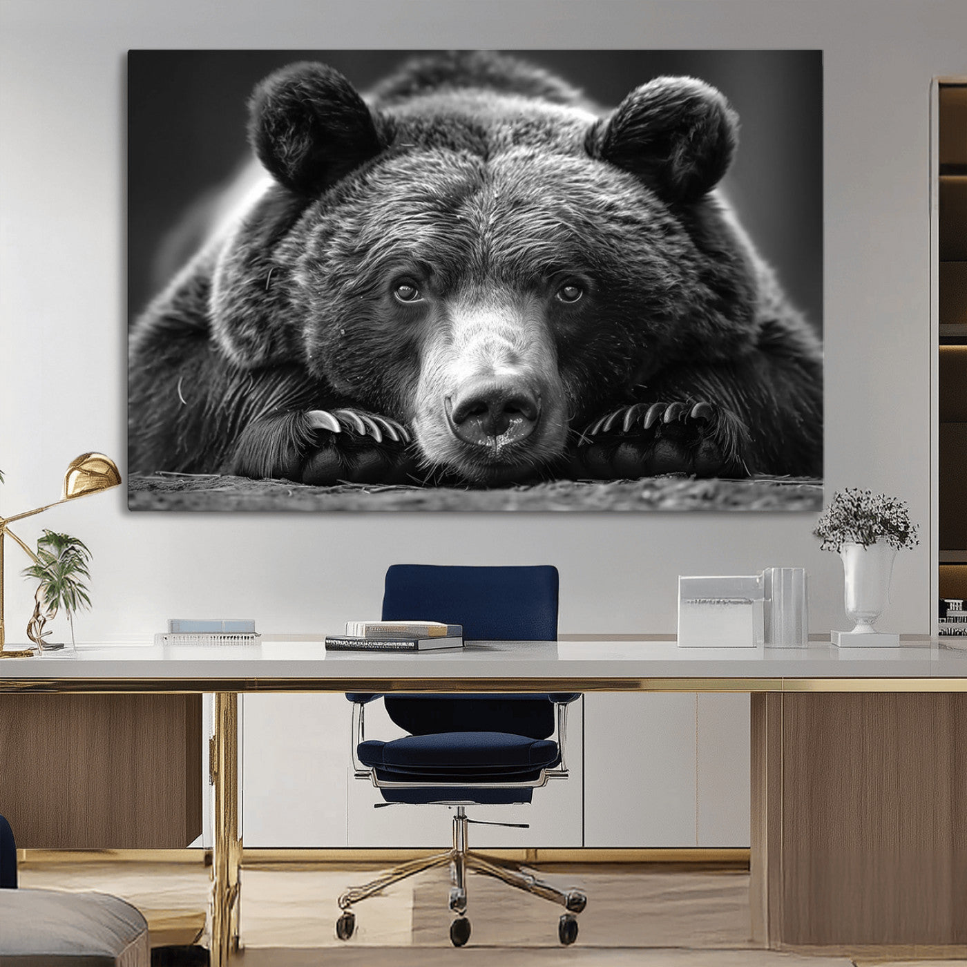 MGV-CV-36X24 - Resting Grizzly 399 Bear Canvas Print | Ready to Hang Wall Art | Rustic Cabin & Farmhouse Decor |