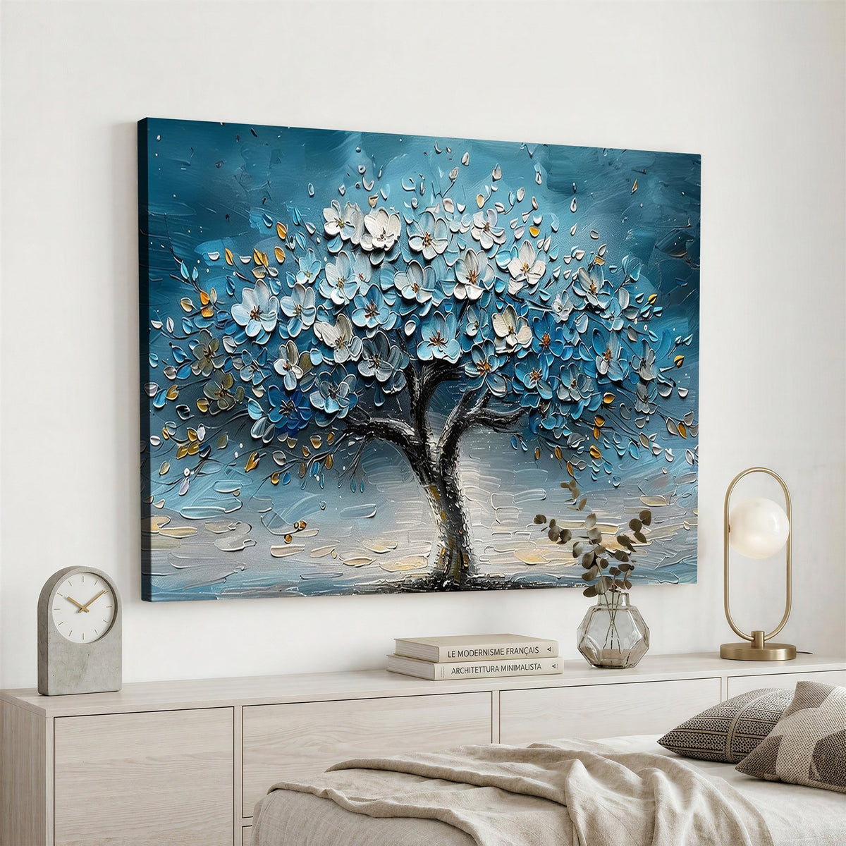 24109-_Poster-30x20 - Abstract Blooming Tree Wall Art Canvas Print, Floral Modern Home Decor