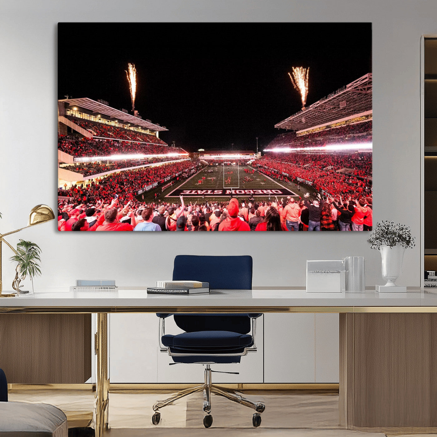 MGV-CV-36X24 - Oregon State Beavers Football Team Print - Corvallis Reser Stadium Wall Art Canvas Print
