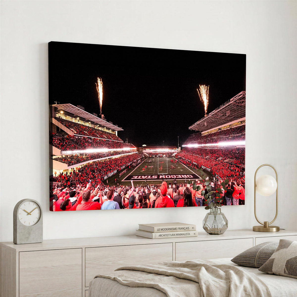 52633-MGV-CV-36X24 - Oregon State Beavers Football Team Print, Corvallis Reser, Framed and Ready to Hang