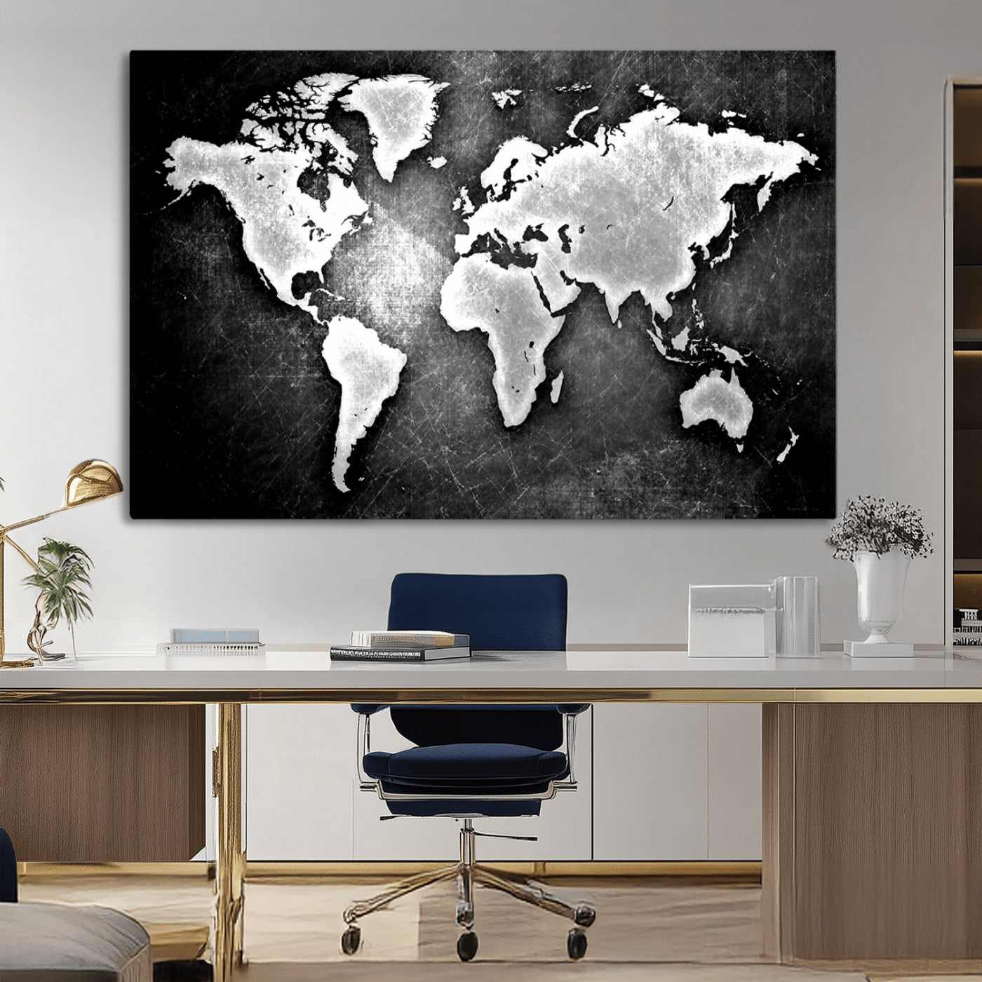 MGV-CV-36X24 - World Map Wall Art Canvas Print – Framed Wall Art for Anniversary Gift or Home Adventure Decor