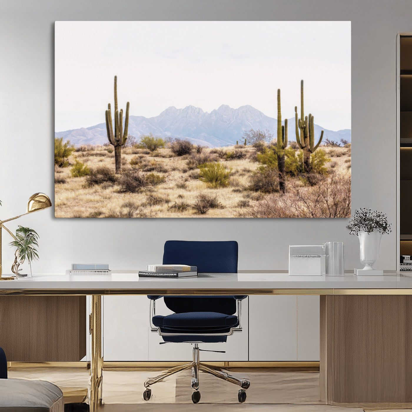 MGV-CV-36X24 - Arizona Desert Wall Art Print | Arizona Desert Canvas Print with Saguaro Cacti | Southwestern