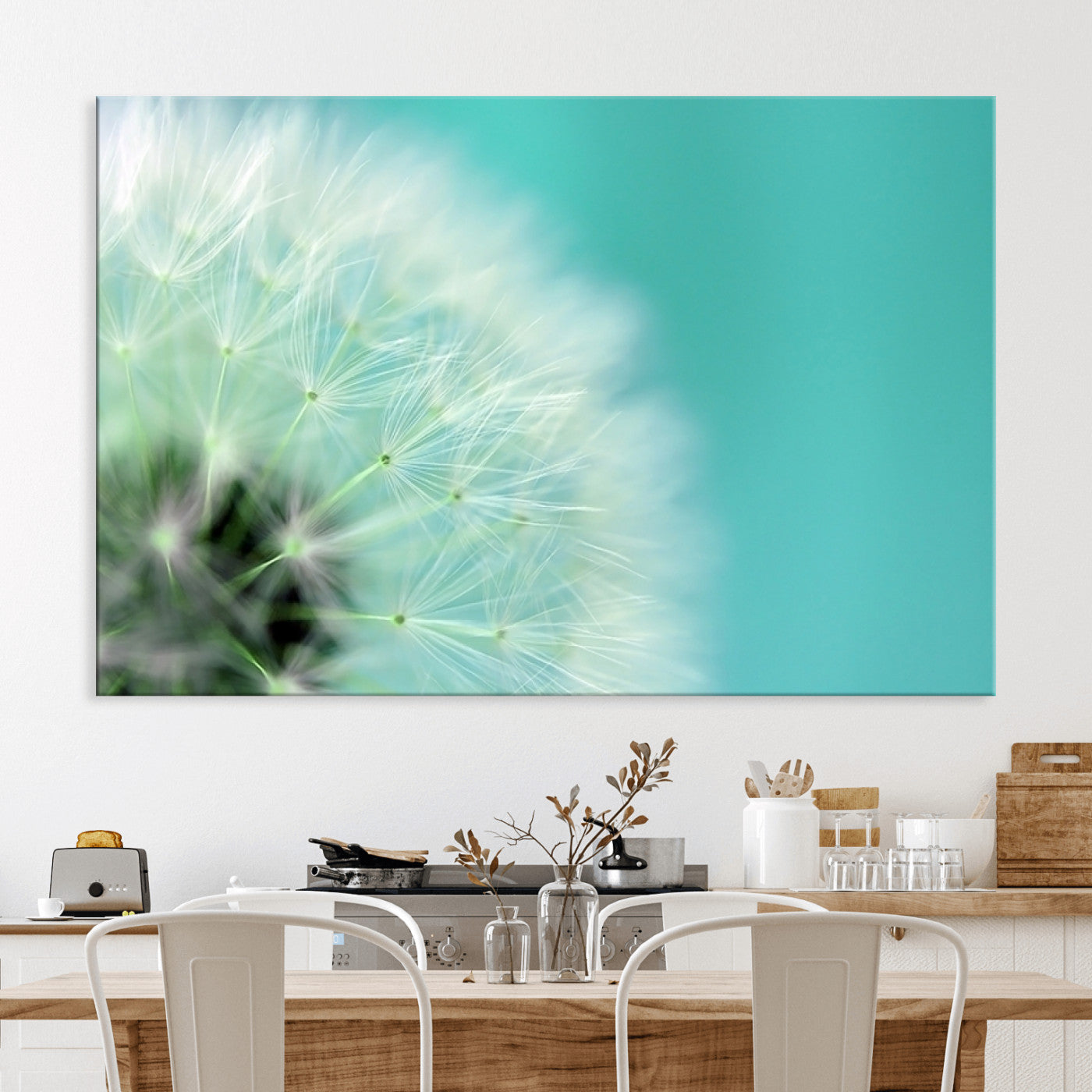 26056-MGV-CV-36X24-DANDELION Flower Wall Art Canvas Print, Canvas Dandelion Floral Wall Art