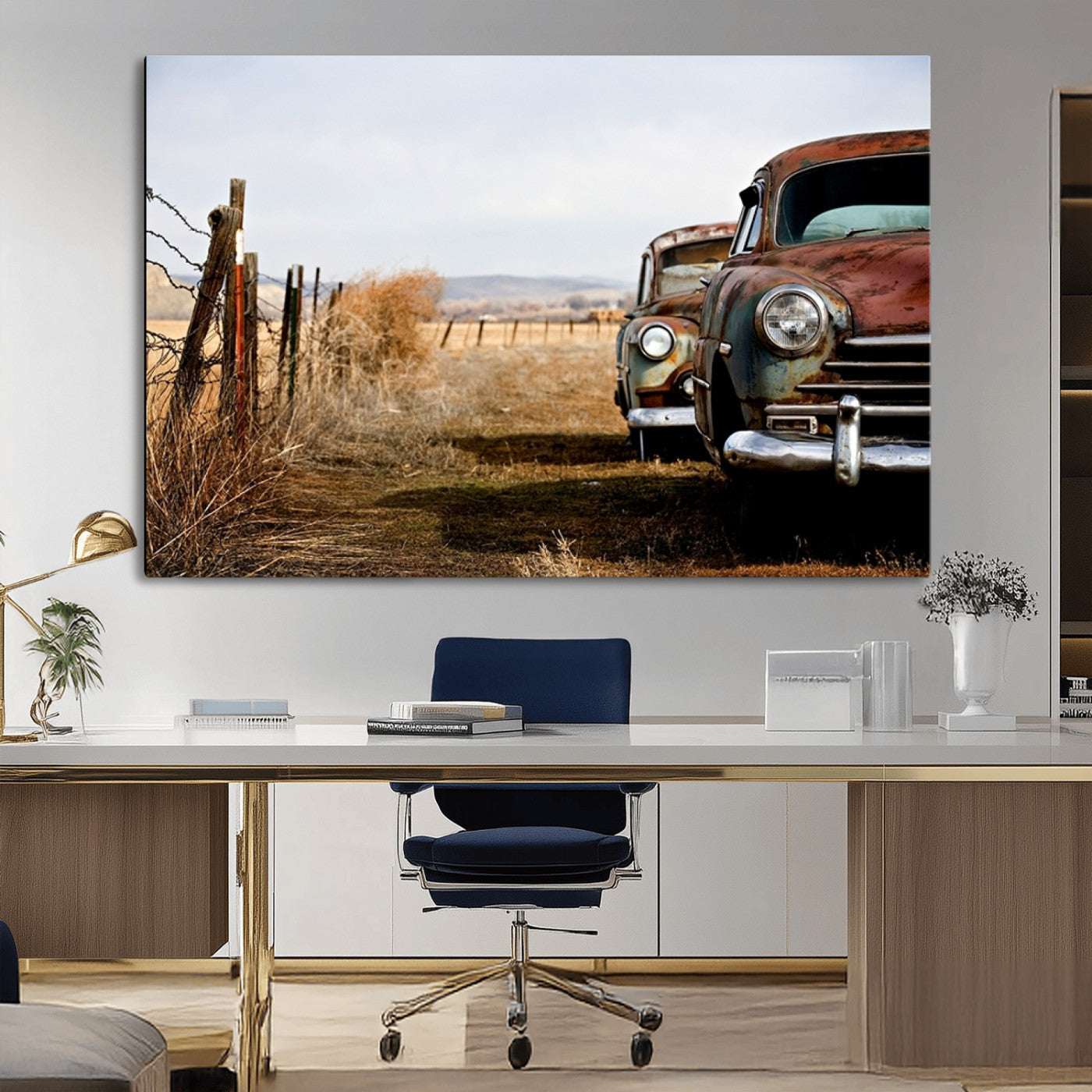 -Classic Cars Vintage Wall Art Canvas Print