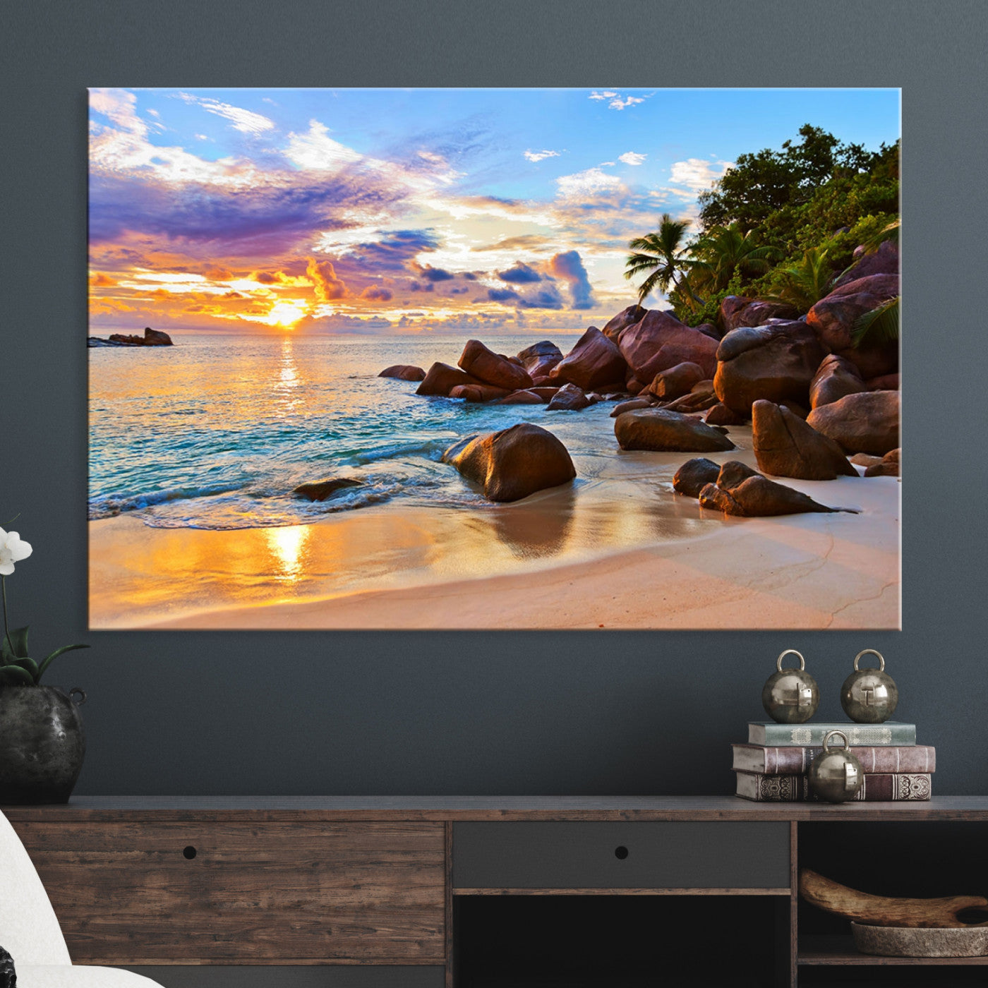43209-MGV-CV-36X24-Tropical Island Beach Sunset Canvas Print