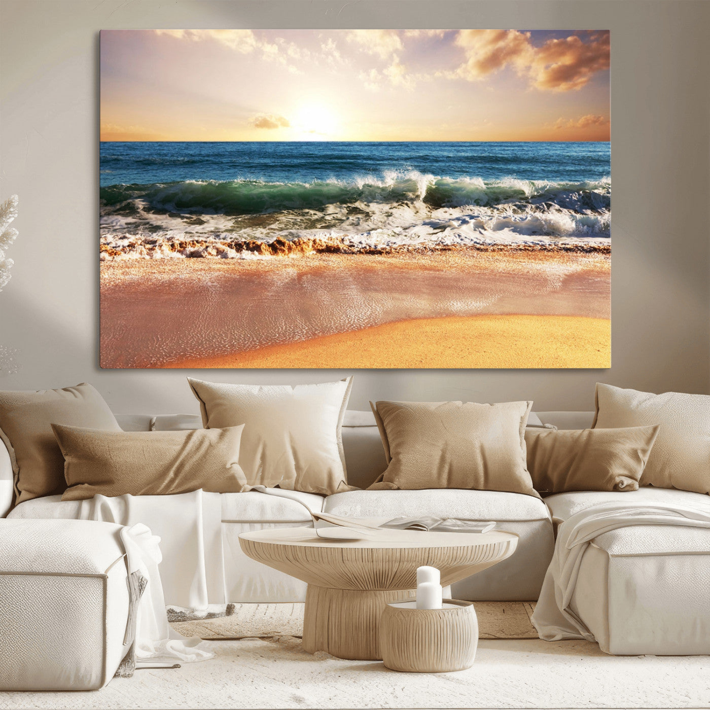 MGV-CV-36X24 - Serene Beach Path Canvas Art, Giclee Canvas Print with Gallery Wrap, Coastal Sand Dunes Wall Art Featuring Canon Print Quality