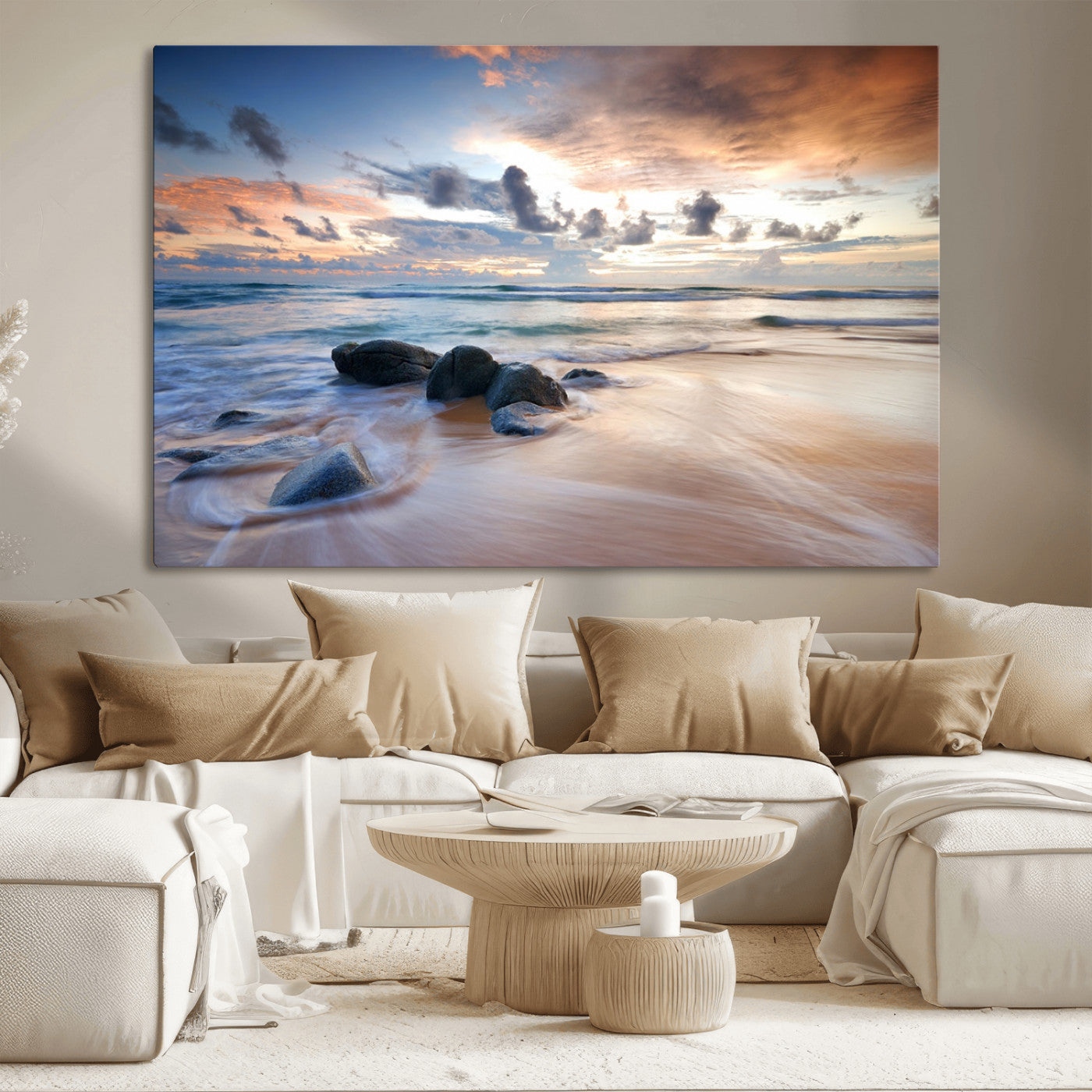 MGV-CV-36X24 - Serene Weather On The Beach Wall Art Canvas Print