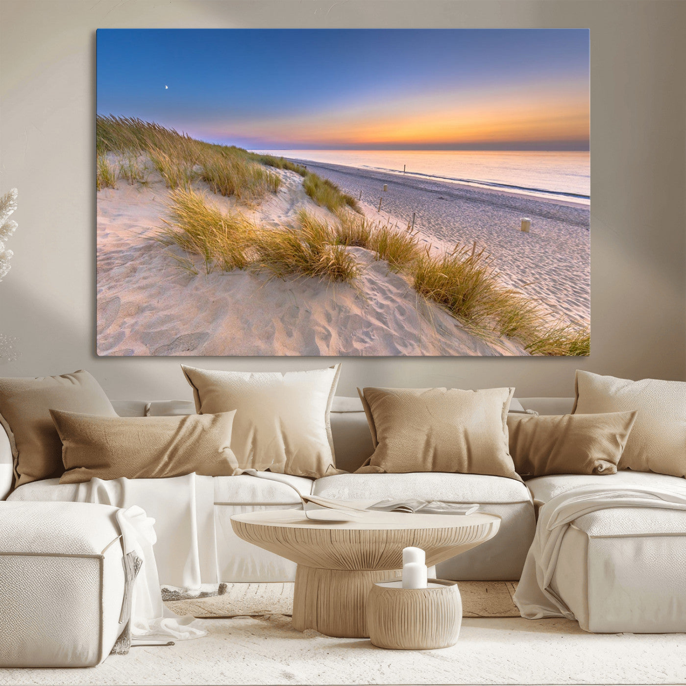 MGV-CV-36X24 - Sunrise On The Beach Wall Art Canvas Print