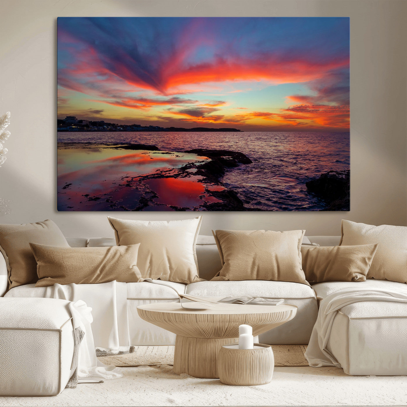 MGV-CV-36X24 - Glorious Sunset on The Beach Wall Art Canvas Print