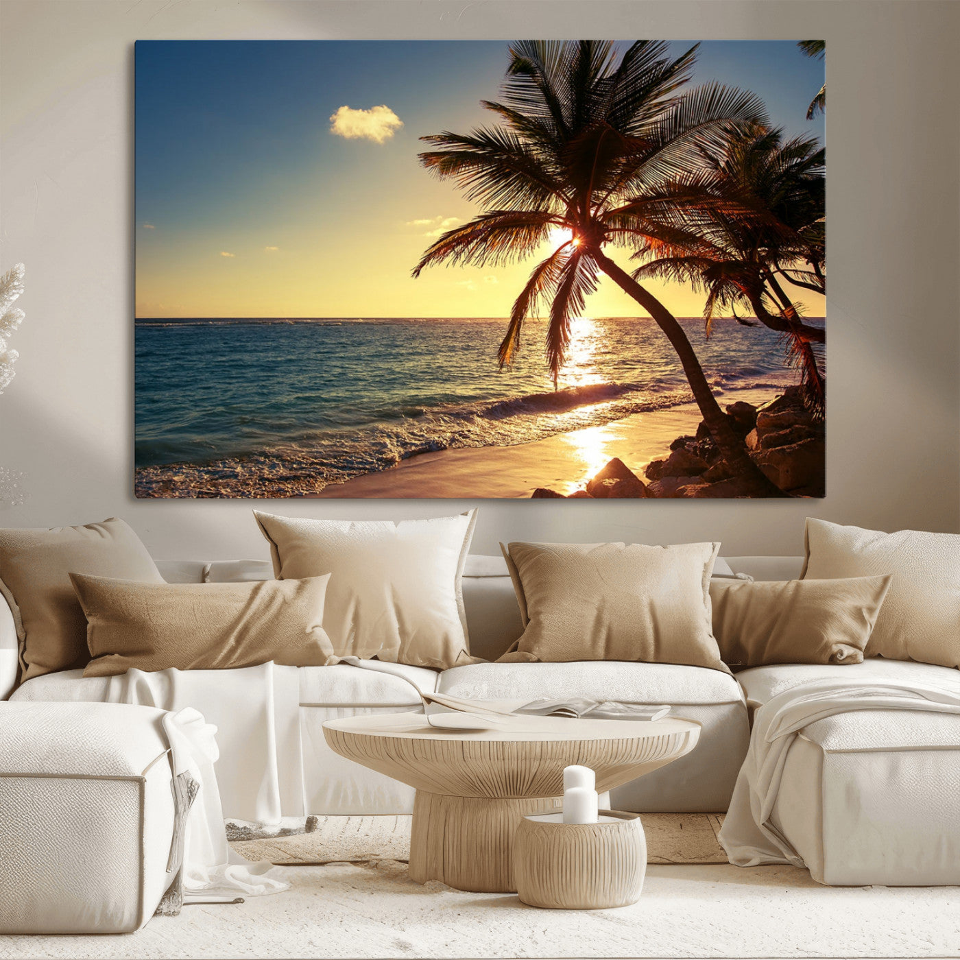 MGV-CV-36X24 - Sunset Palm Trees Wall Art Canvas Print