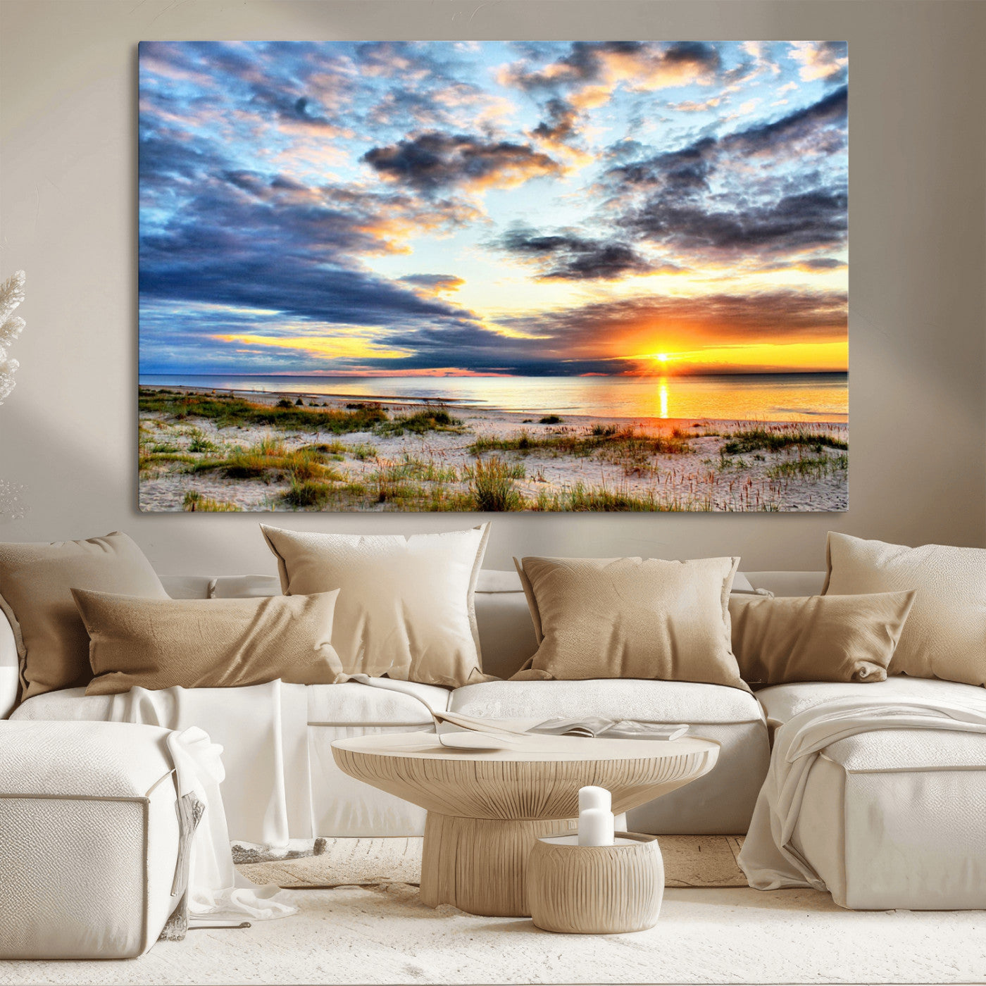 MGV-CV-36X24 - Sunset On The Ocean Wall Art Canvas Print