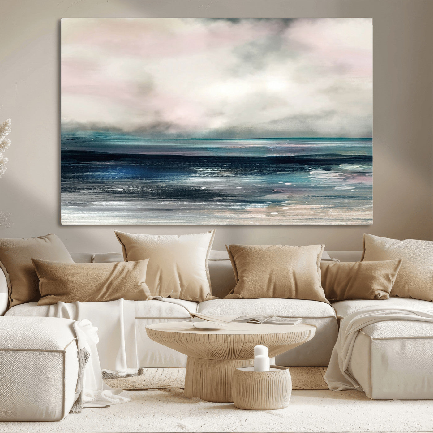 MGV-CV-36X24 - Abstract Ocean Wall Art Print – Modern Seascape Canvas Print – Minimalist Coastal Artwork