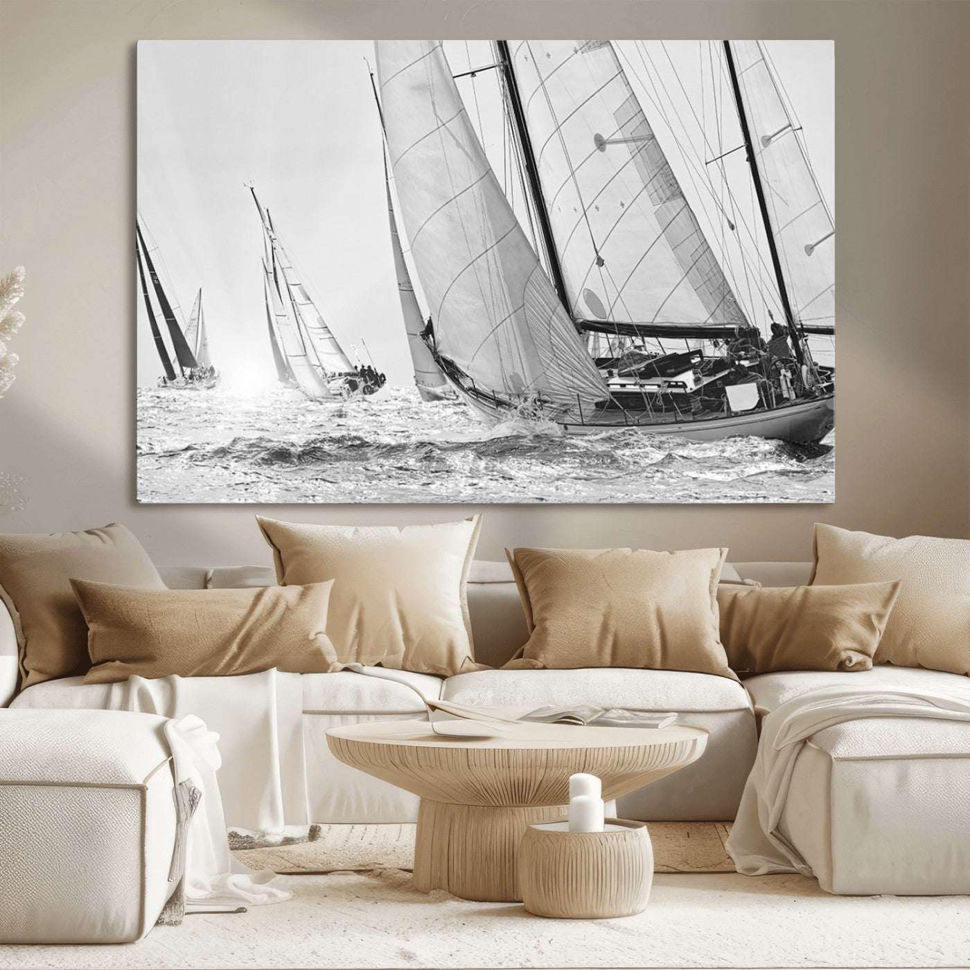 MGV-CV-36X24 - Yacht Sailboat Regatta Canvas Wall Art Canvas Print
