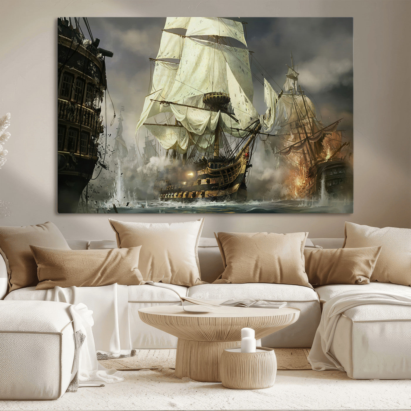 MGV-CV-36X24 - Pirate Ship War Wall Art Canvas Print