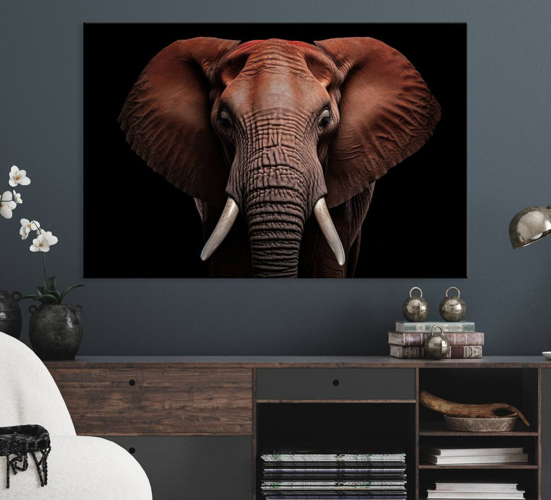 The Wild Elephant Wall Art Canvas Print is displayed prominently.