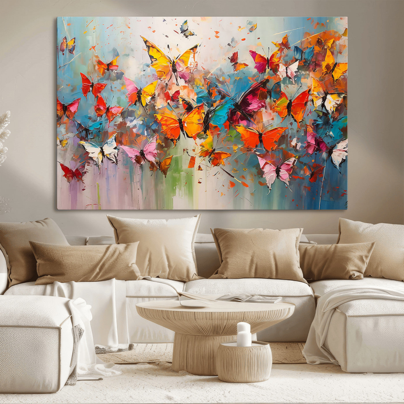 MGV-CV-36X24 - Abstract Butterfly Wall Art Canvas Print