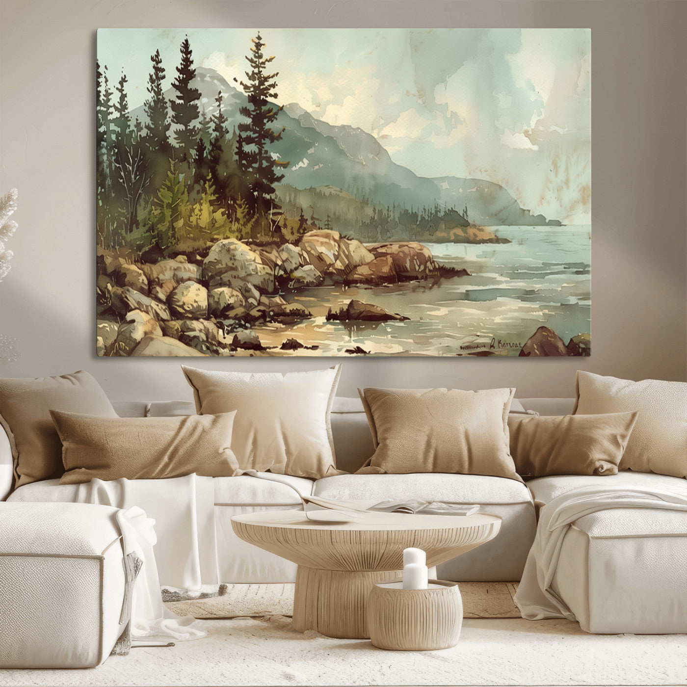 MGV-CV-36X24 - Abstract Acadia National Park Wall Art Canvas Print - Stunning 3-Panel Wall Art Canvas Print, Framed, Ready to Hang