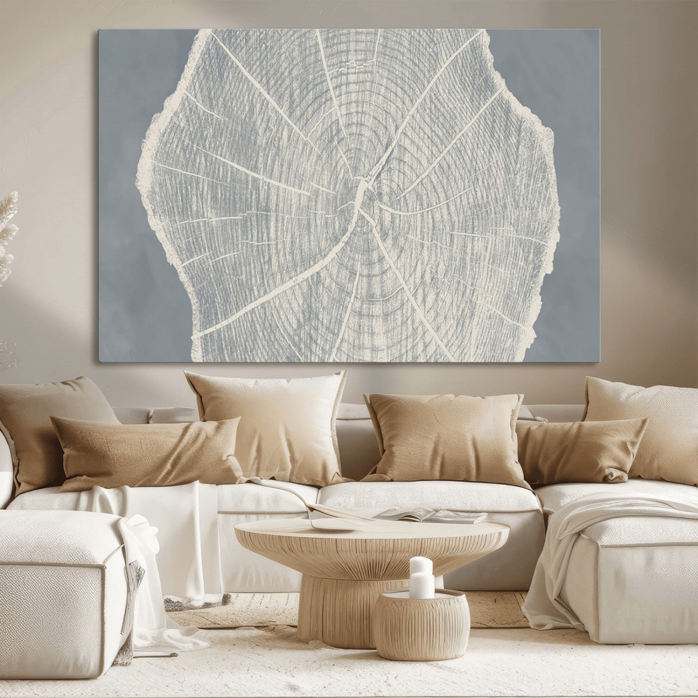 -Abstract Tree Ring Wall Art Canvas Print – Nature-Inspired, Ready to Hang, Modern Home Decor