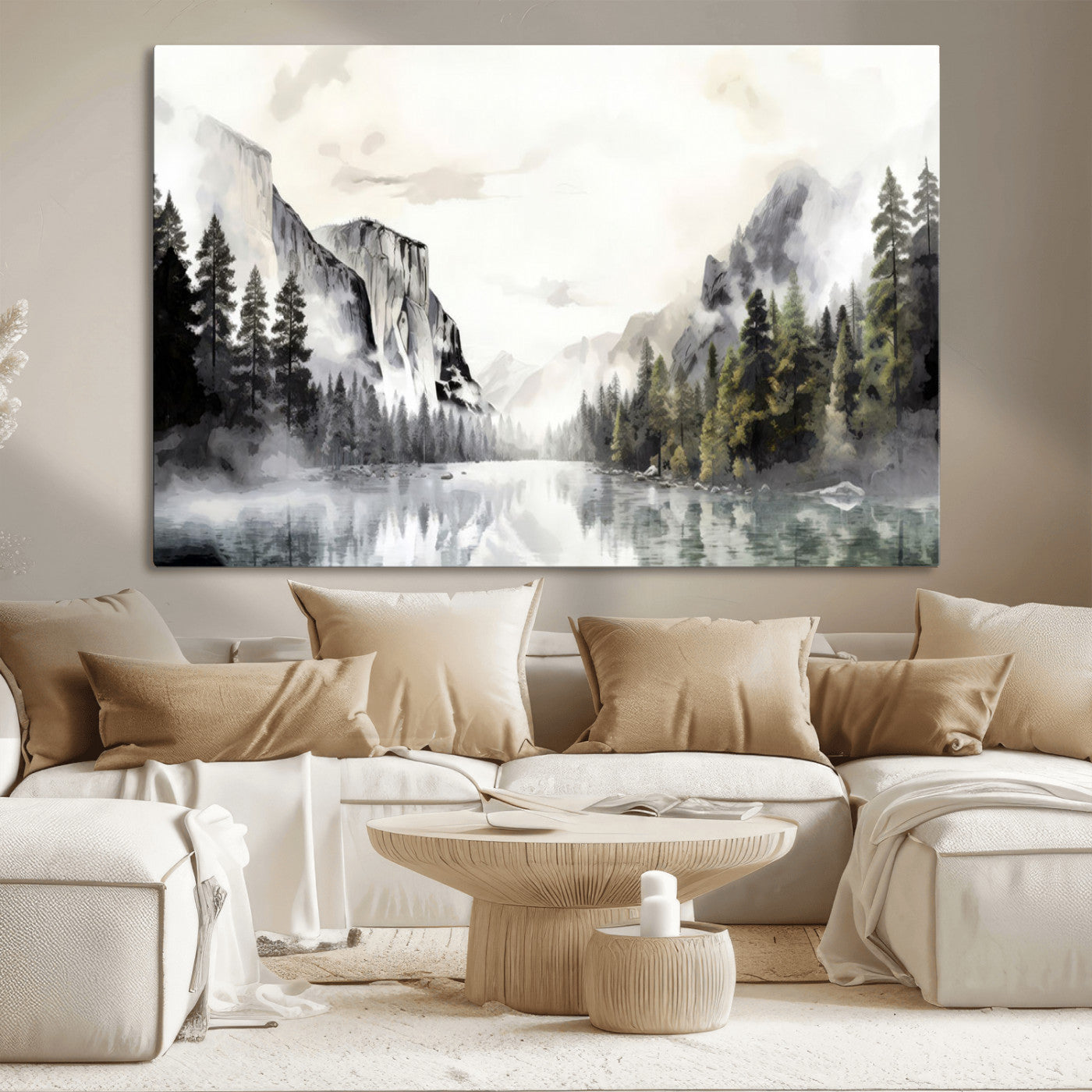 MGV-CV-36X24 - Yosemite Valley Wall Art Canvas Print – Framed and Ready to Hang – Majestic Nature Landscape Décor