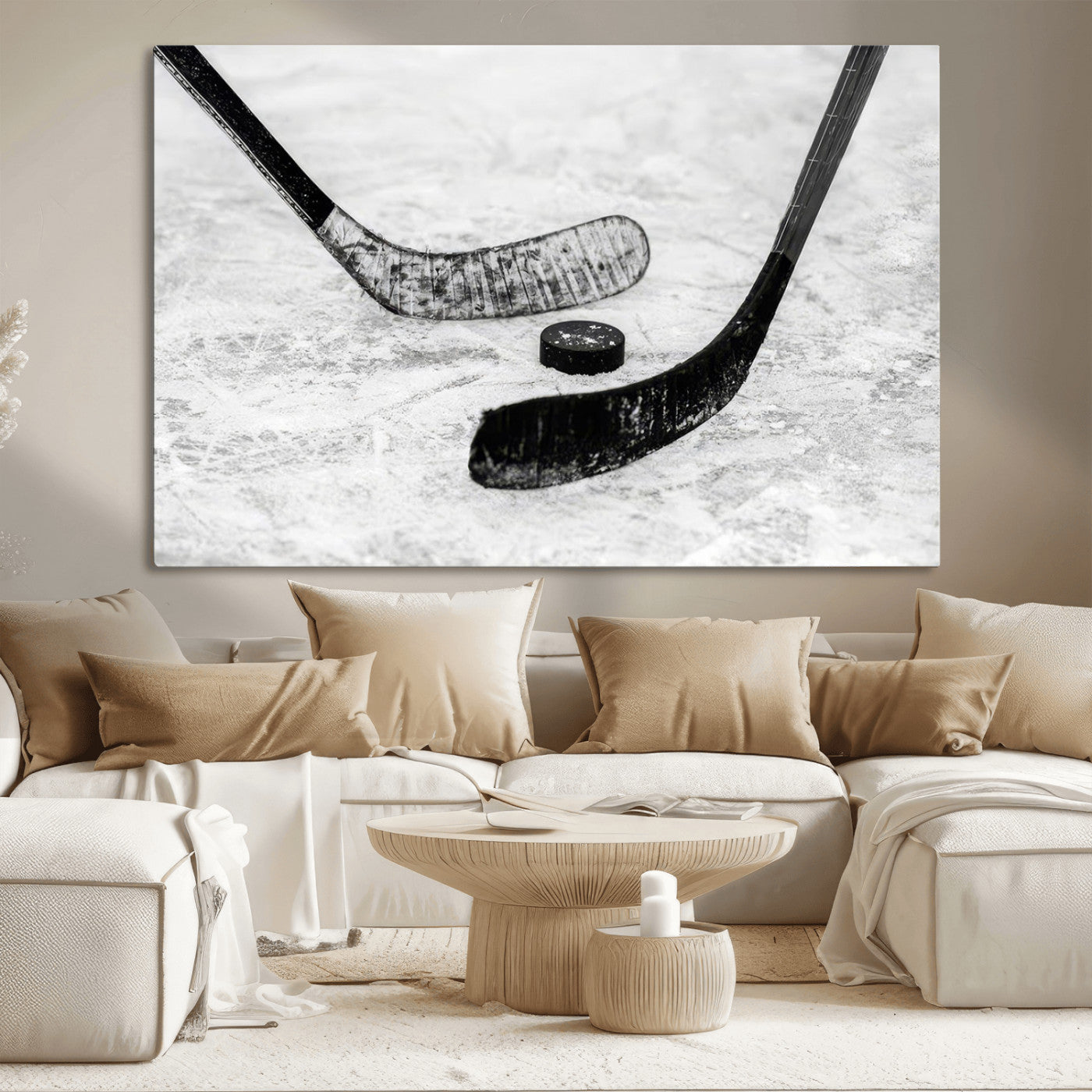 MGV-CV-36X24 - Winter Ice Hockey Sport Canvas Wall Art Print - Hockey Wall Art Print