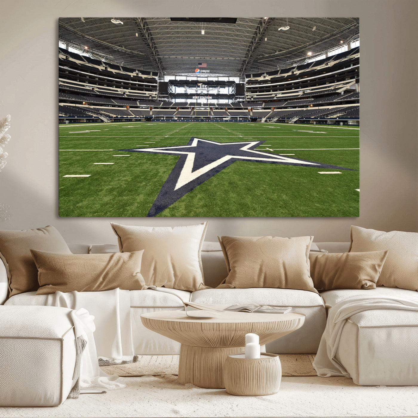 MGV-CV-36X24 - Dallas Cowboys Football Team Print - Arlington AT&T Stadium Wall Art Canvas Print