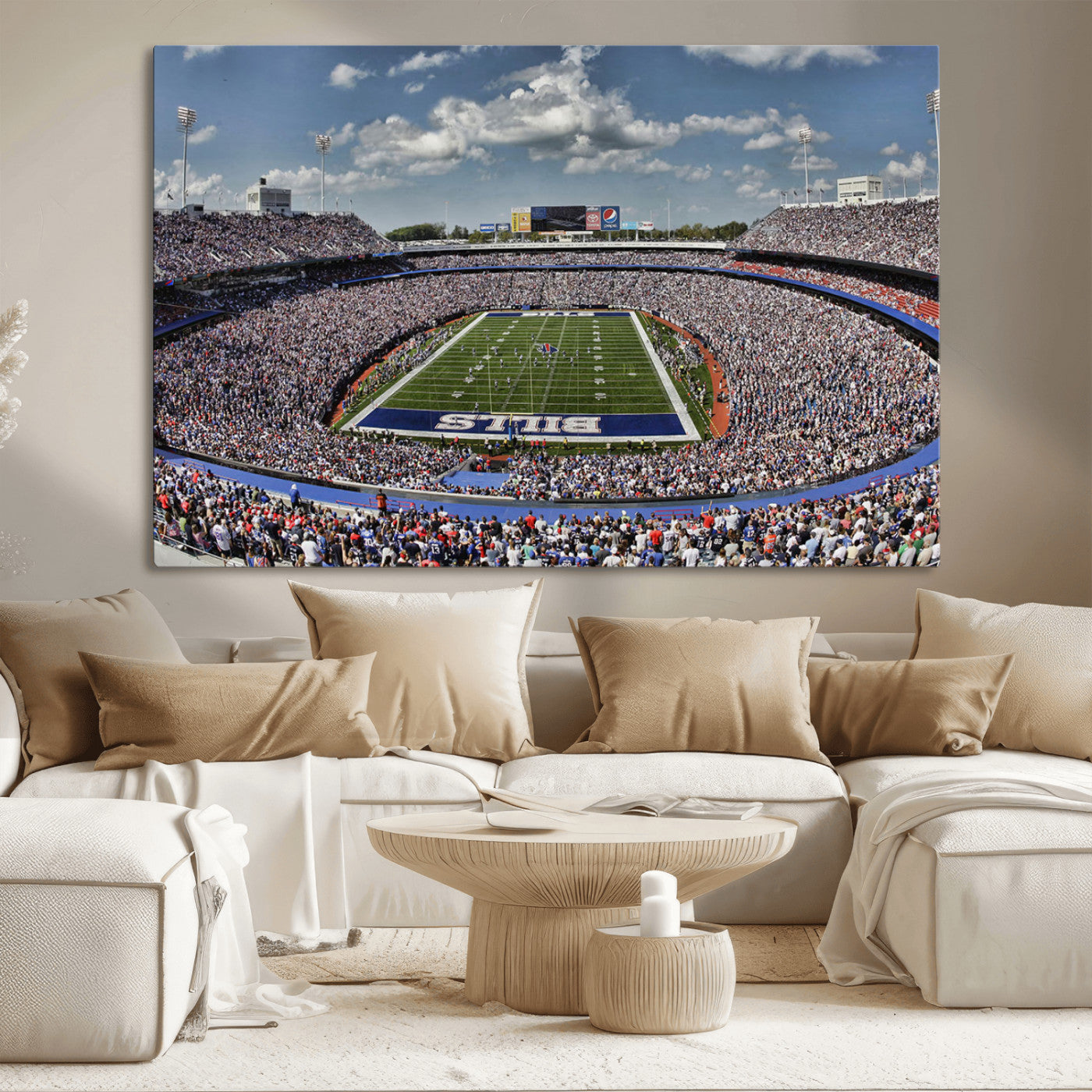 MGV-CV-36X24 - Buffalo Bills Highmark Stadium Wall Art Canvas Print - Bills Stadium Game Day Triple Canvas Wall Art - Buffalo Bills NFL Match