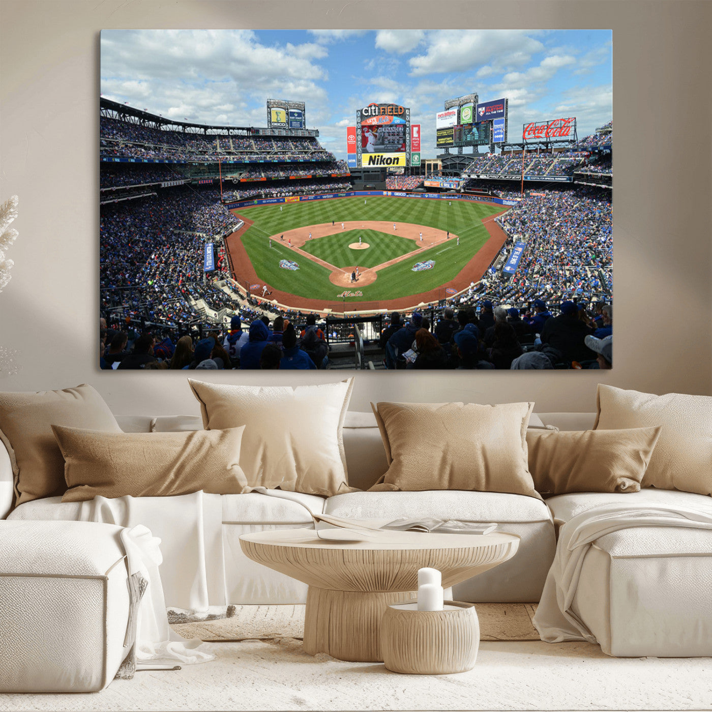 MGV-CV-36X24 - New York Mets Baseball Team Print - Citi Field Stadium Wall Art Canvas Print