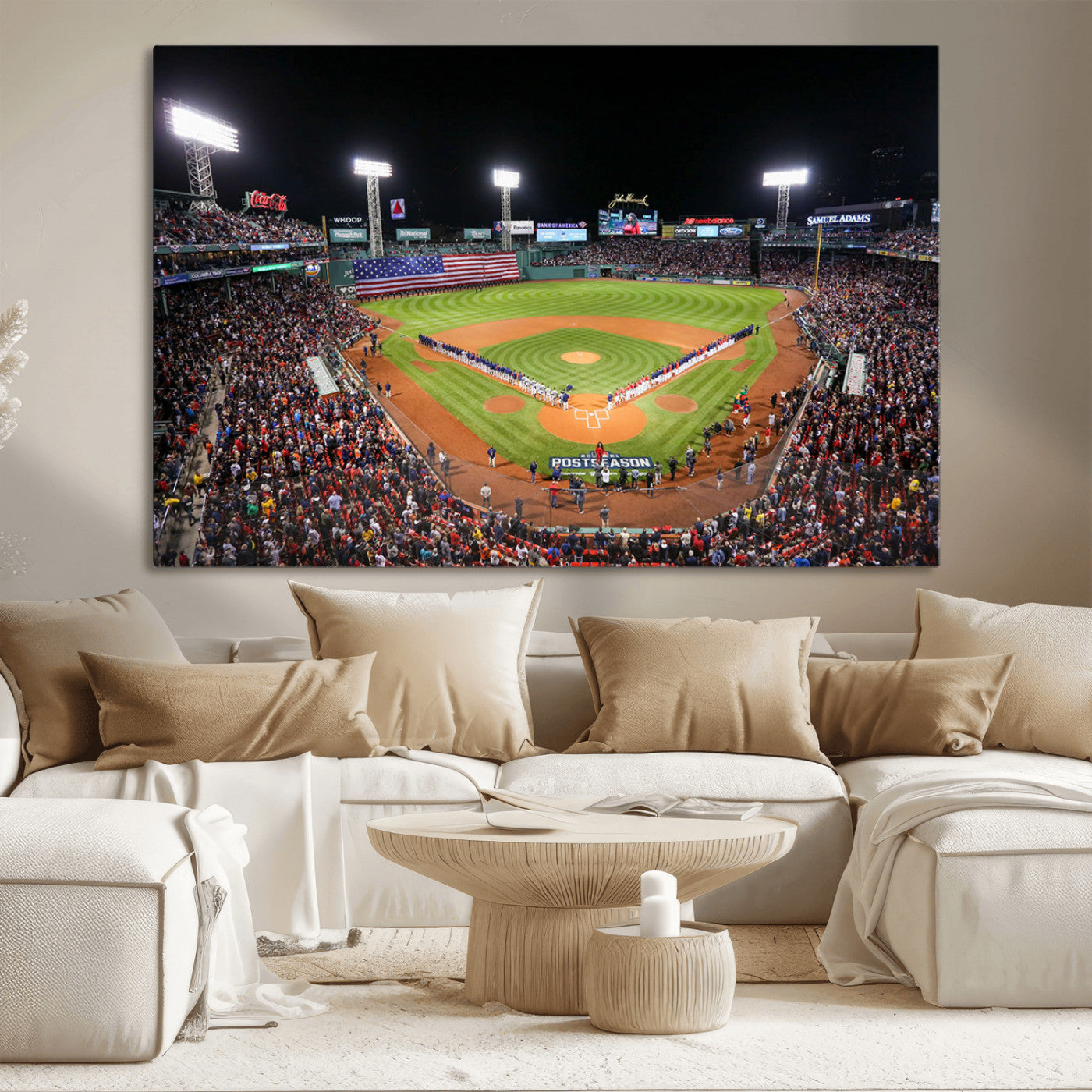 MGV-CV-36X24 - Fenway Park Wall Art Canvas Print | Large Baseball Stadium Canvas Print for Boston Red Sox Fans | Framed Ready-to-Hang Boston Sports Decor Artwork