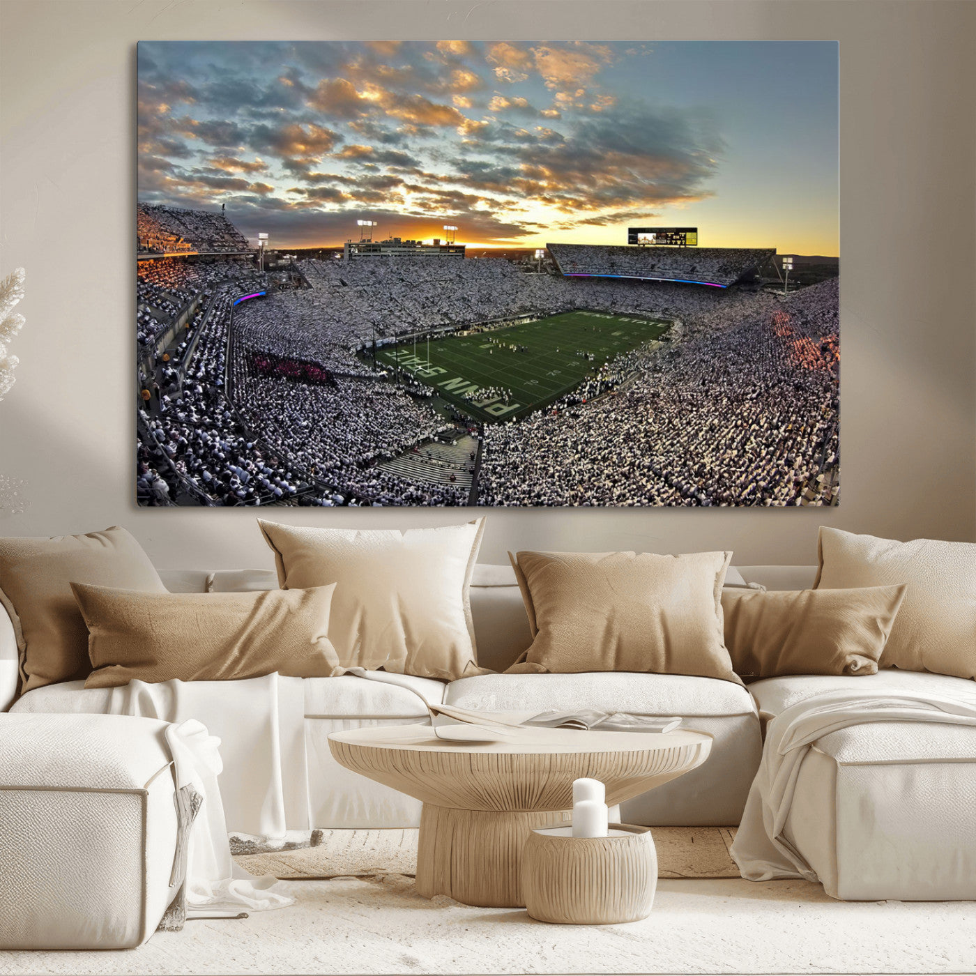 MGV-CV-36X24 - Beaver Stadium Wall Art - Penn State Stadium Wall Art | Penn Nittany Lions Football Match for Sport Room Decor