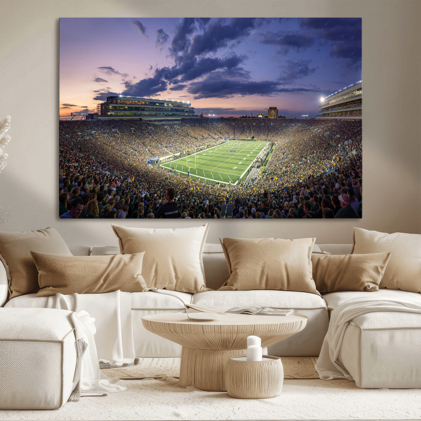 MGV-CV-36X24 - Notre Dame Fighting Irish Football Team Print - Notre Dame Stadium Wall Art Canvas Print