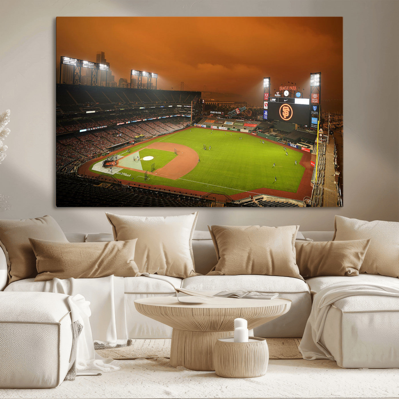 MGV-CV-36X24 - San Francisco Giants Baseball Team Print - Oracle Park Stadium Wall Art Canvas Print