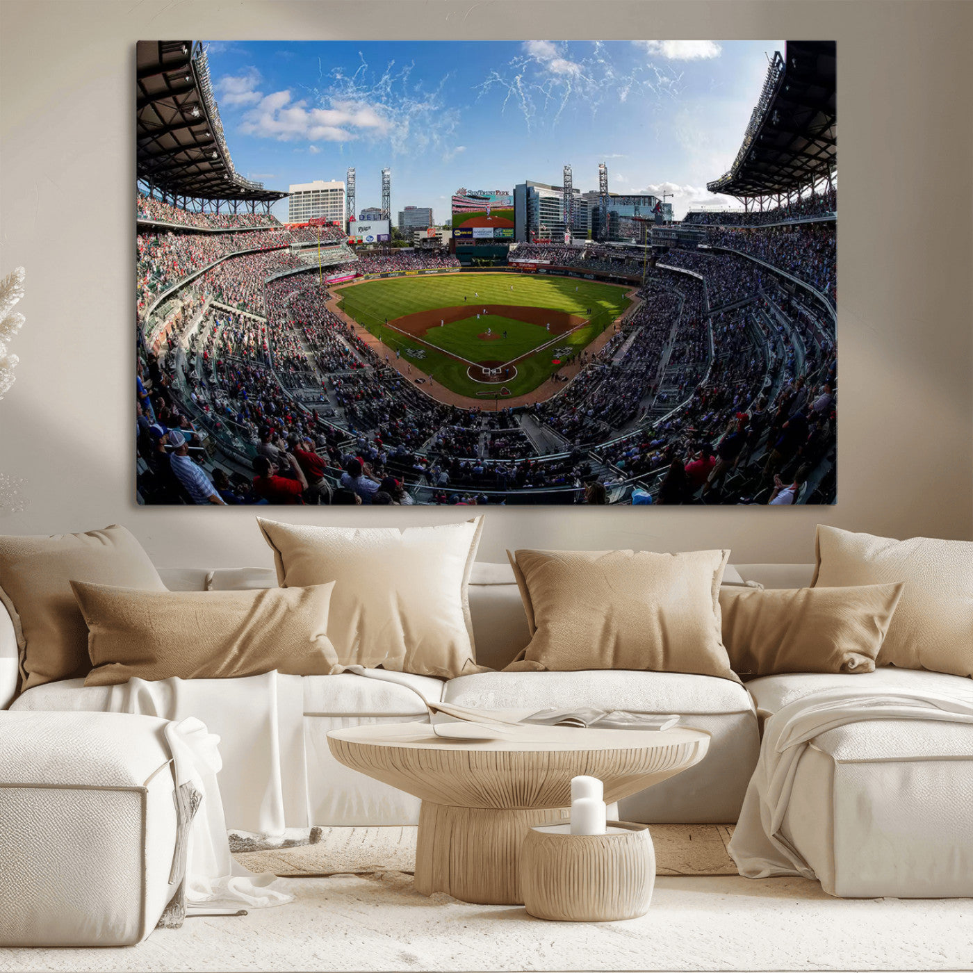 MGV-CV-36X24 - Truist Park Stadium Triple Canvas Wall Art - Atlanta Braves Game Day Exclusive Decor