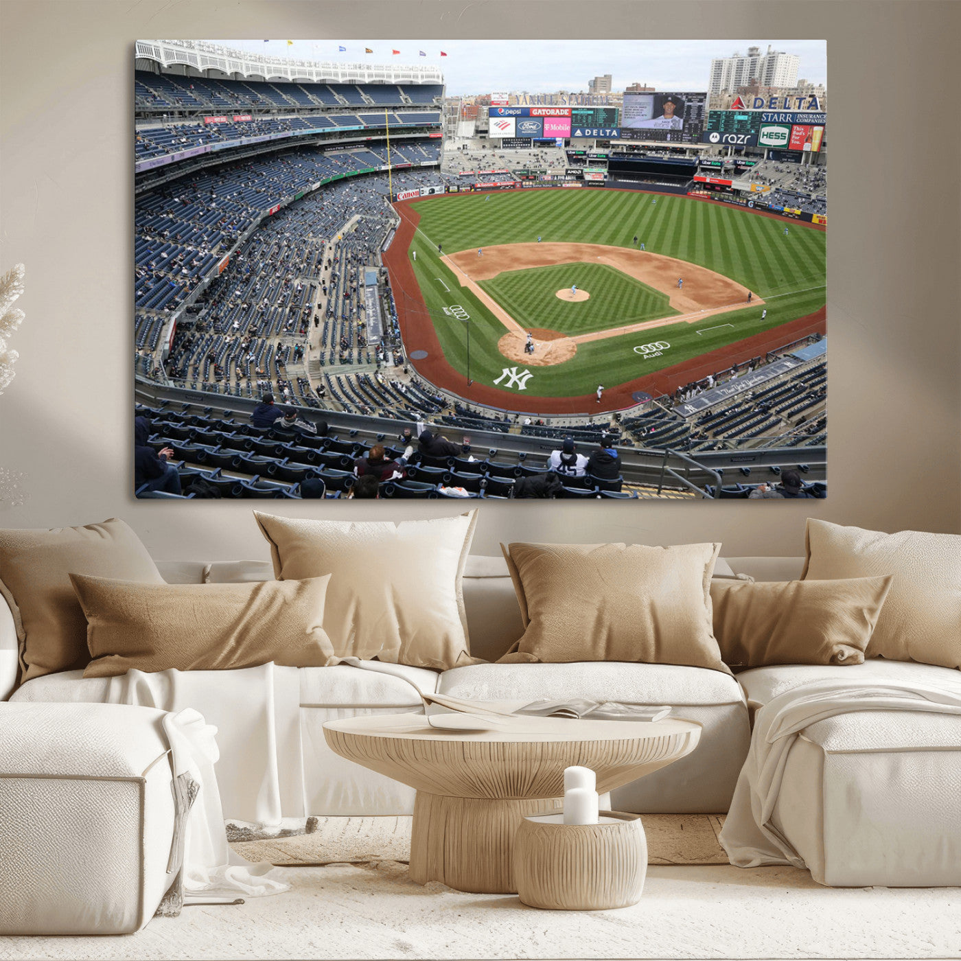 MGV-CV-36X24 - New York Yankees Baseball Team Print - Yankee Stadium Wall Art Canvas Print