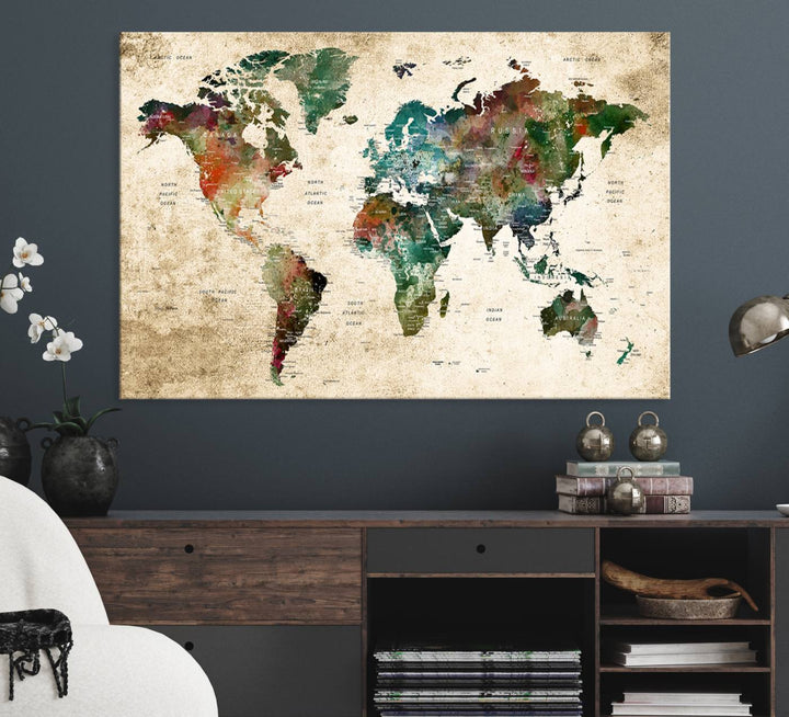 World Map Wall Art Print.