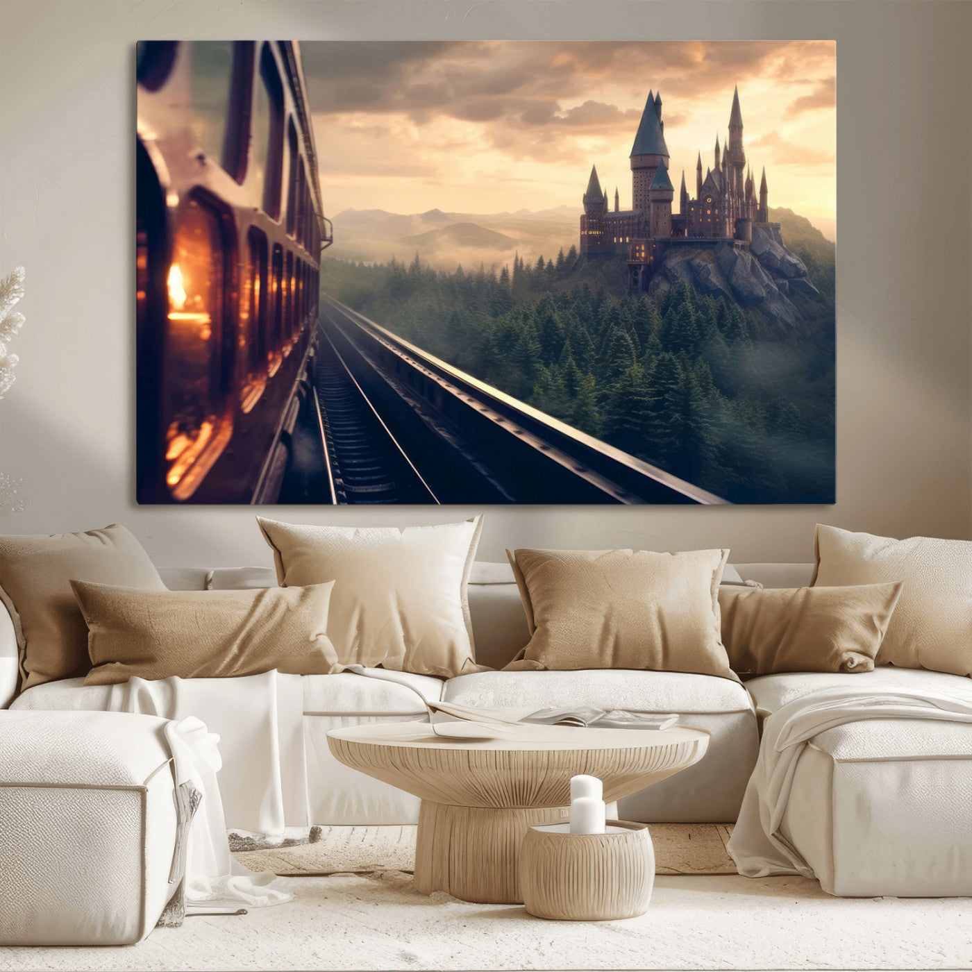 MGV-CV-36X24 - Harry Castle Wall Art Canvas Print, Wizard School Wall Art Print, Movie Wall Art Print