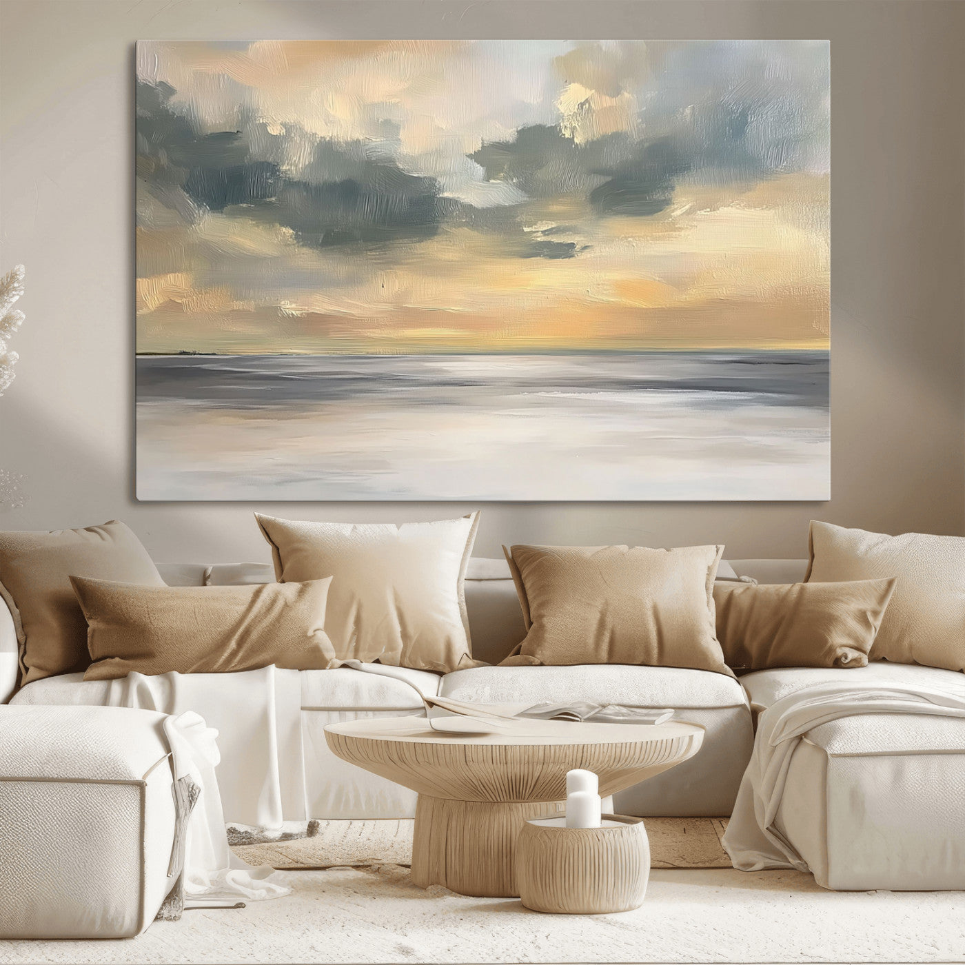 MGV-CV-36X24 - Modern Coastal Artwork with Vibrant Abstract Ocean Waves Wall Art Canvas Print for Contemporary