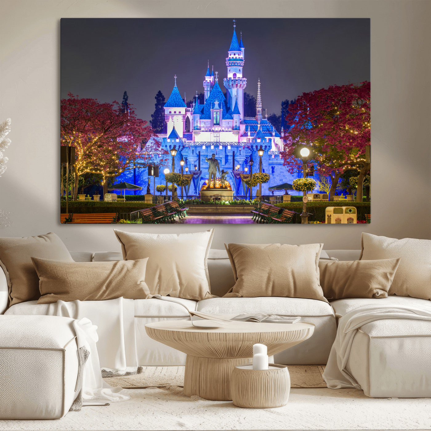 66710-MGV-CV-36X24-Large Disney Castle Wall Art Canvas Print - Magic Kingdom Kids Room Decoration Disney World